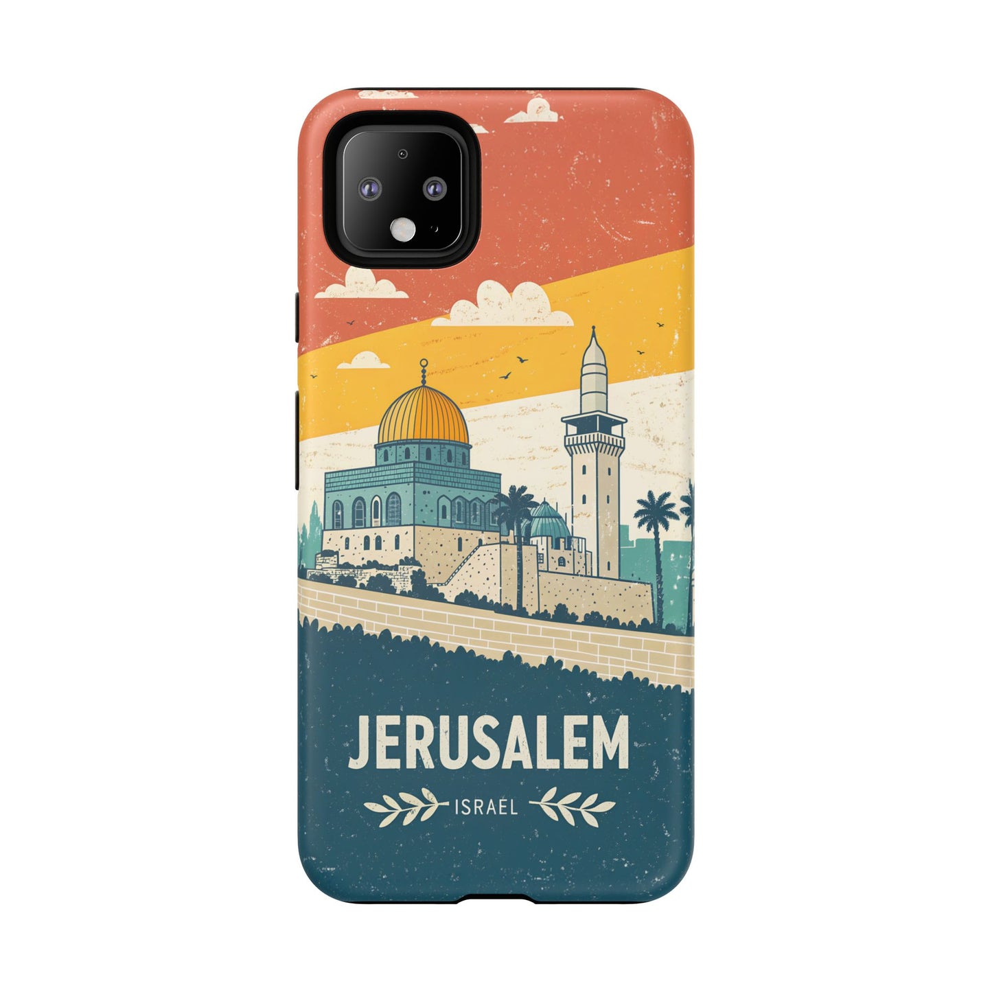 Jerusalem Retro Skyline – Israel Mobildeksel