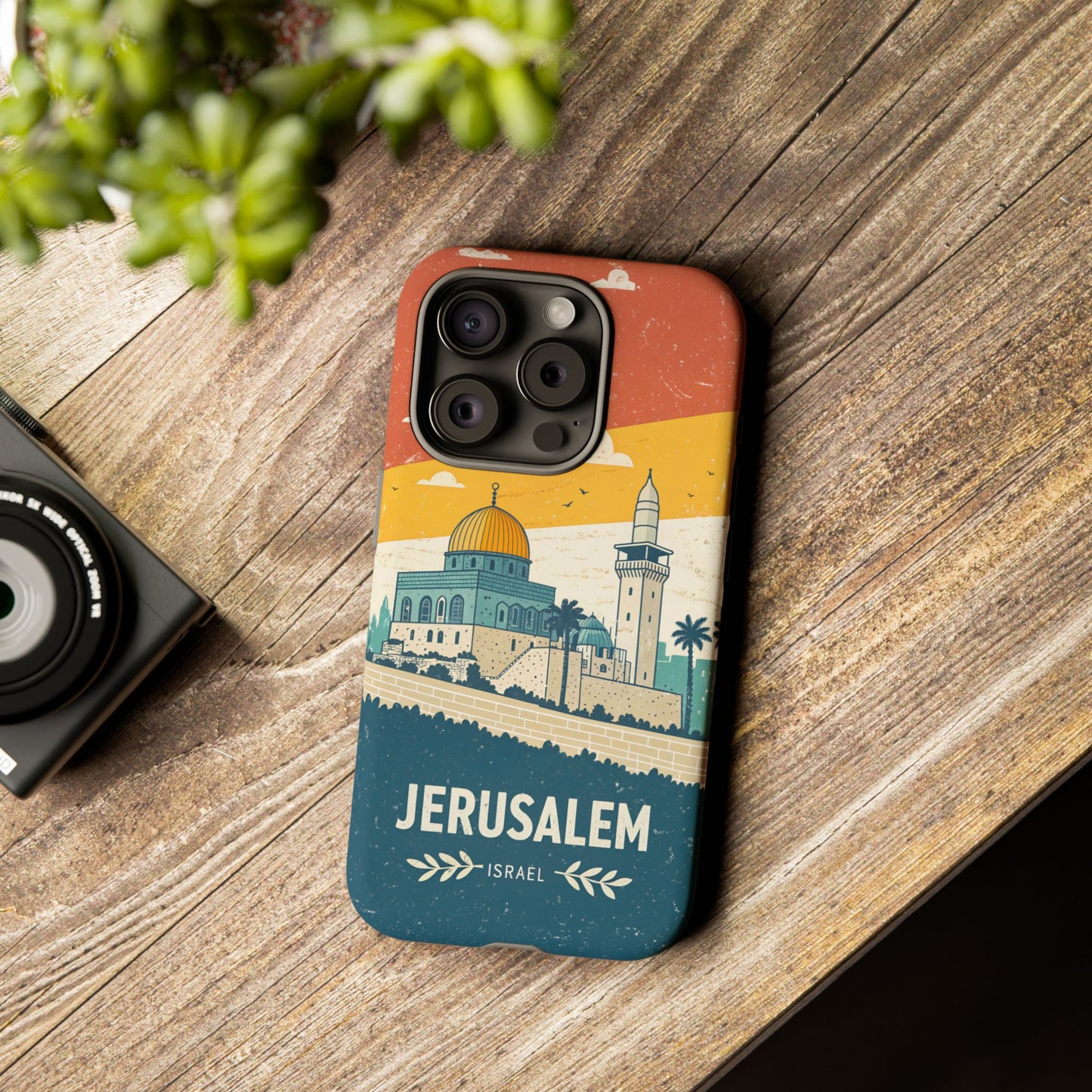 Jerusalem Retro Skyline – Israel Mobildeksel
