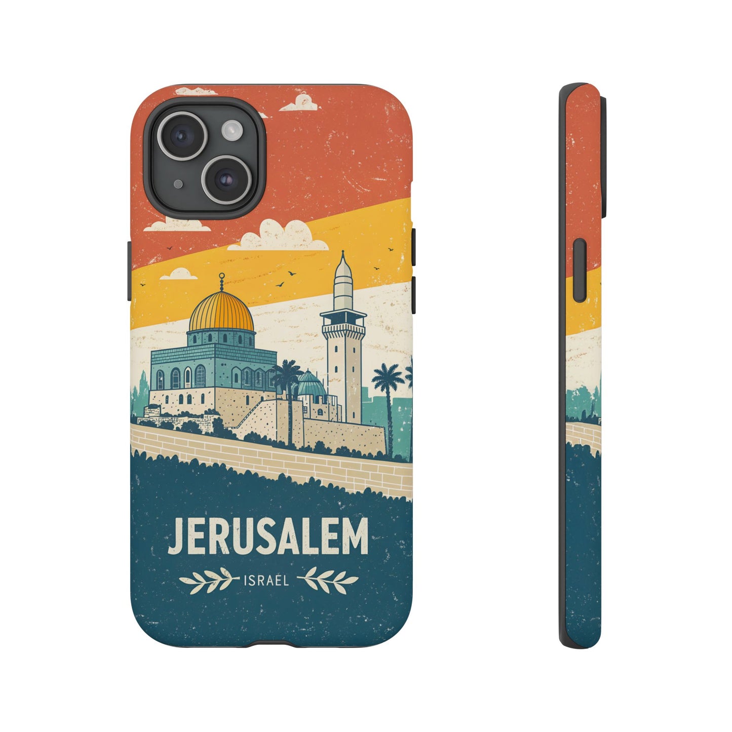 Jerusalem Retro Skyline – Israel Mobildeksel