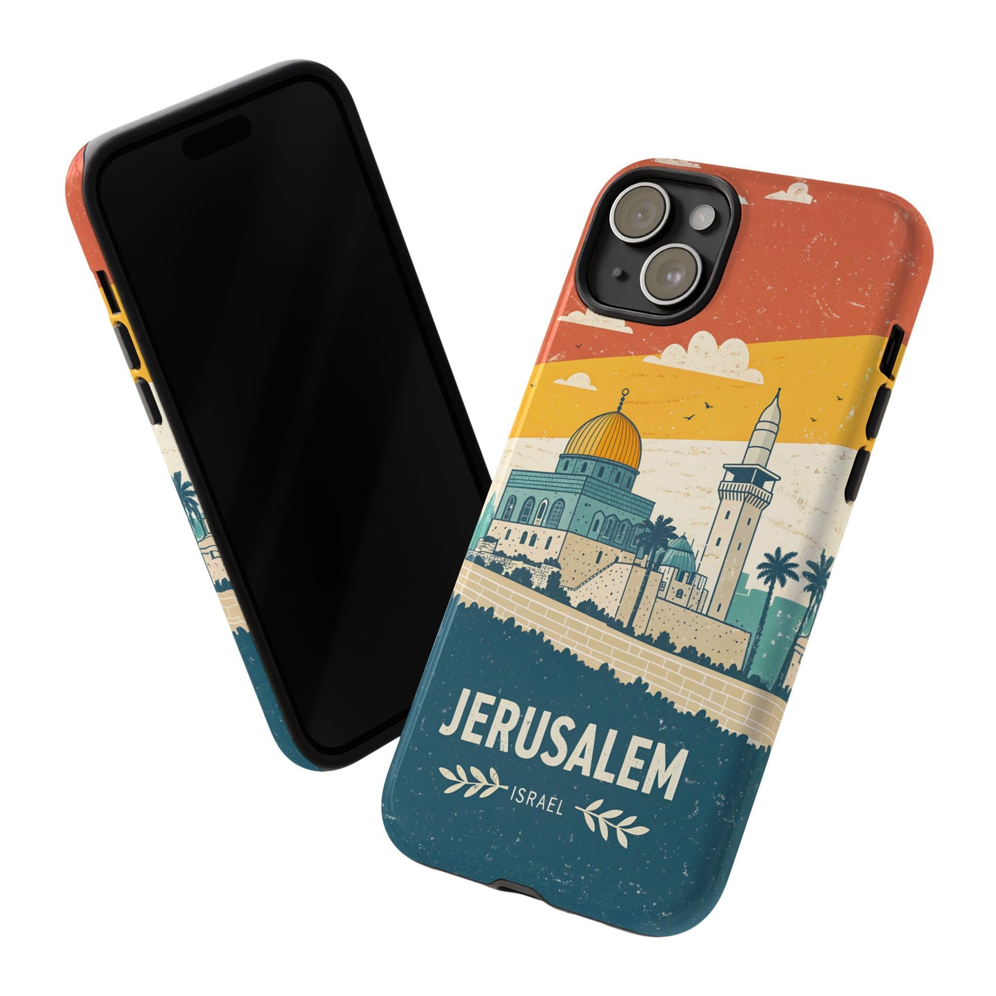 Jerusalem Retro Skyline – Israel Mobildeksel