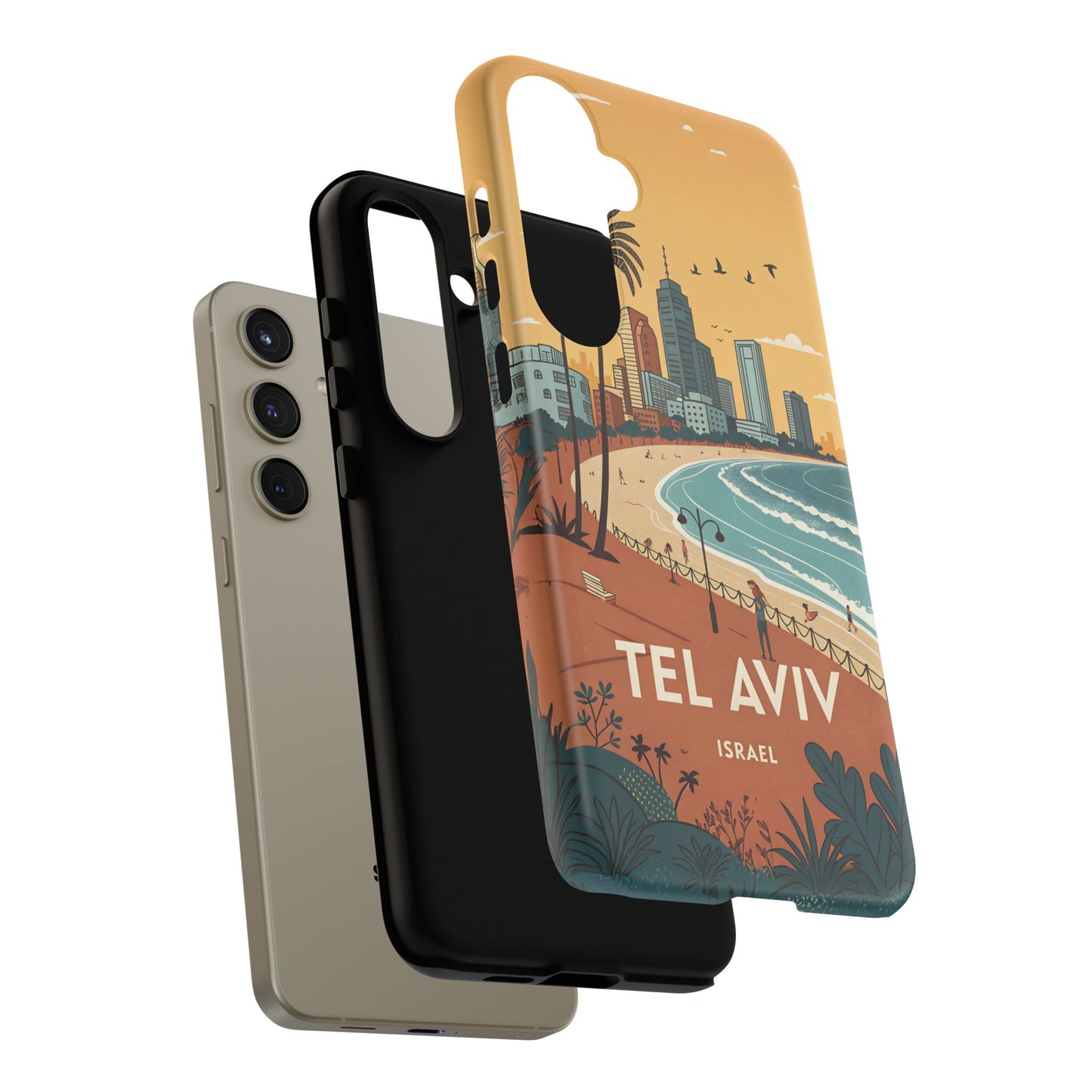 Tel Aviv Retro Strandlinje – Mobildeksel