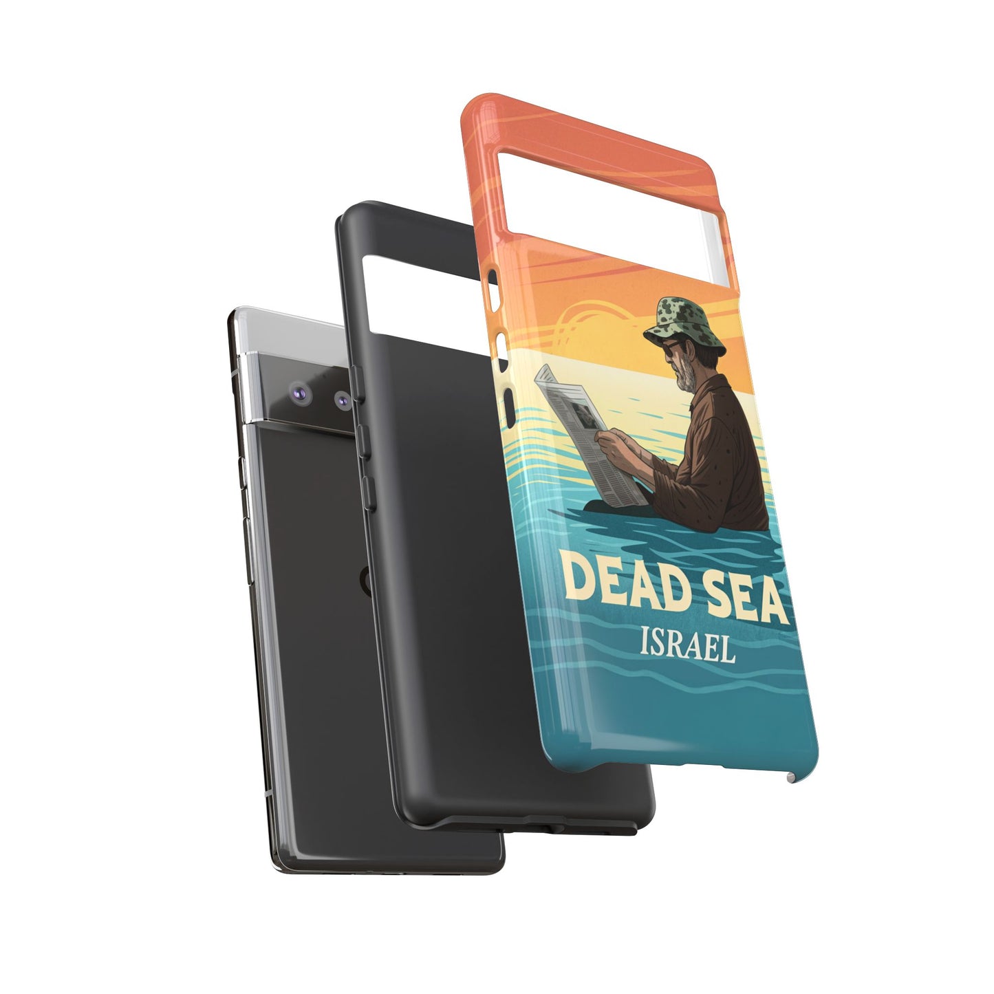 Dødehavet – Solnedgang og Flytende Mann Mobildeksel