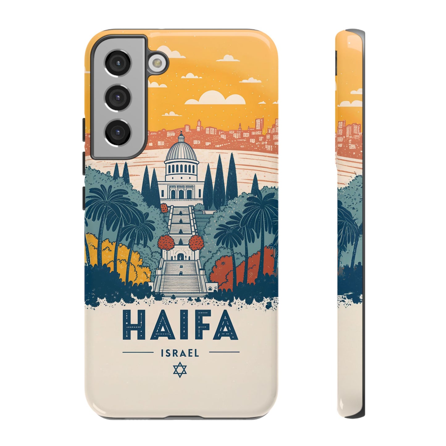 Haifa – Retro Hage og Skyline Mobildeksel