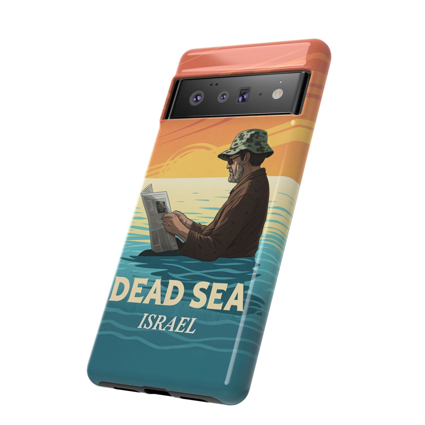 Dødehavet – Solnedgang og Flytende Mann Mobildeksel