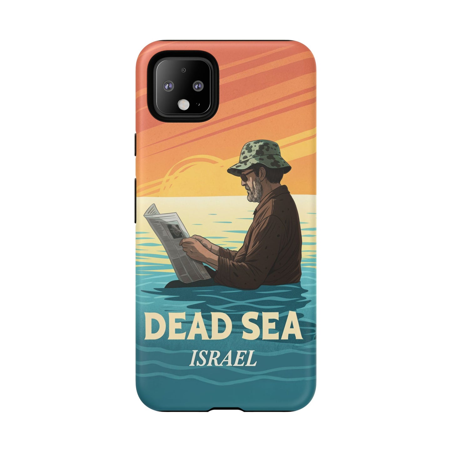 Dødehavet – Solnedgang og Flytende Mann Mobildeksel