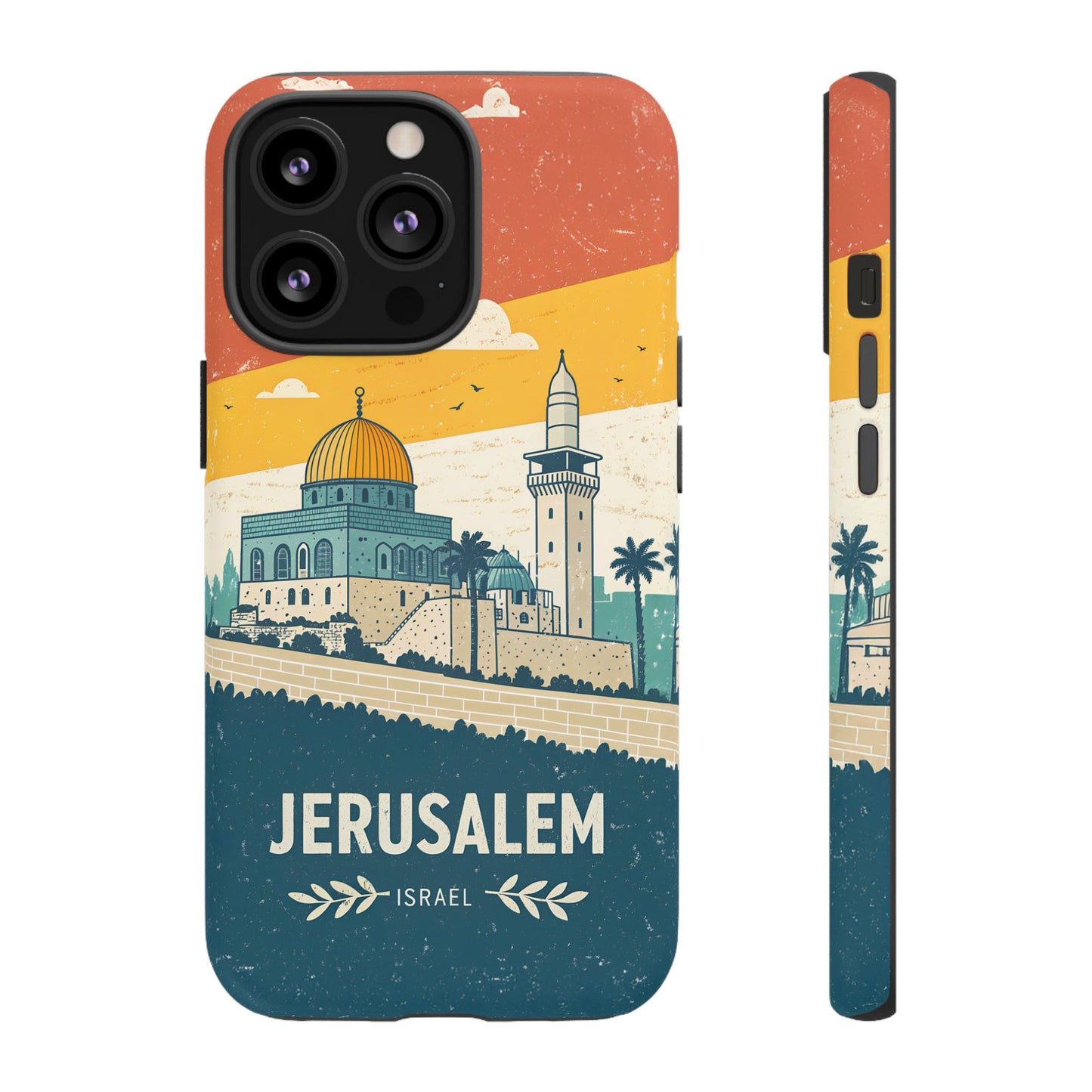 Jerusalem Retro Skyline – Israel Mobildeksel
