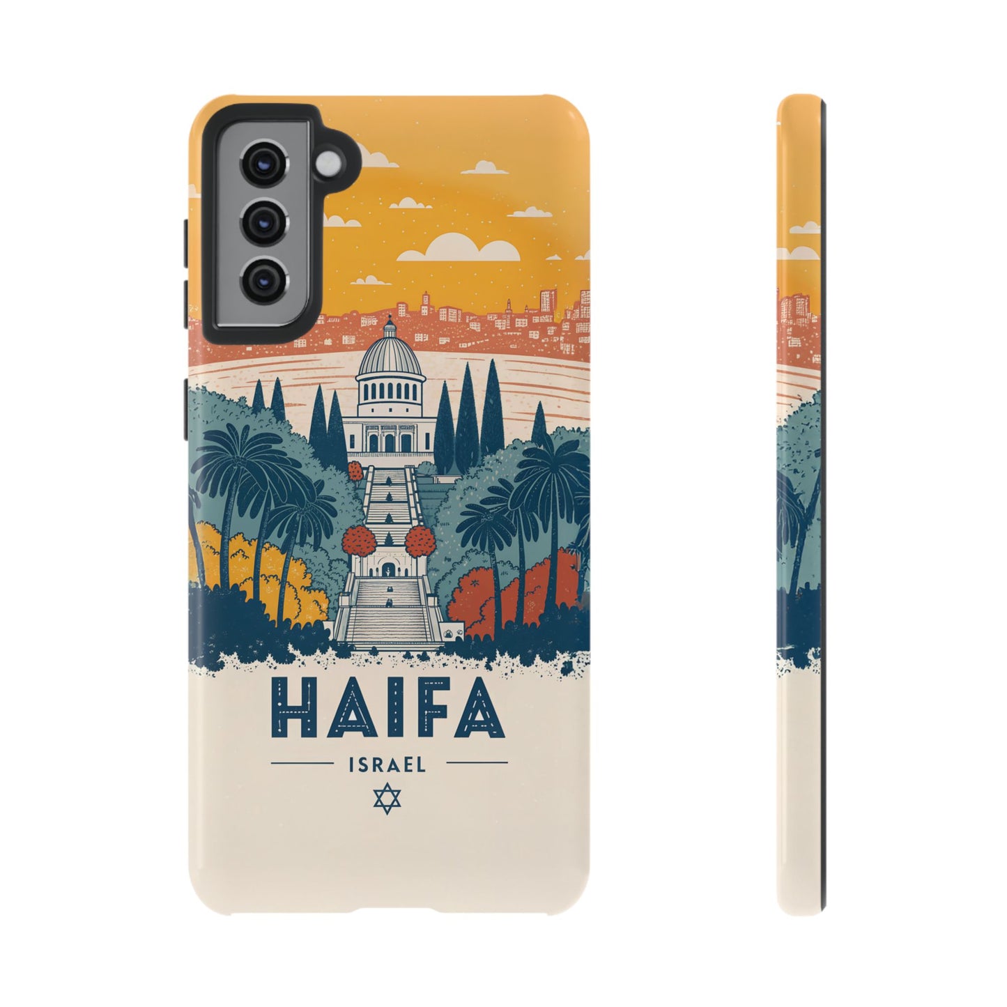 Haifa – Retro Hage og Skyline Mobildeksel