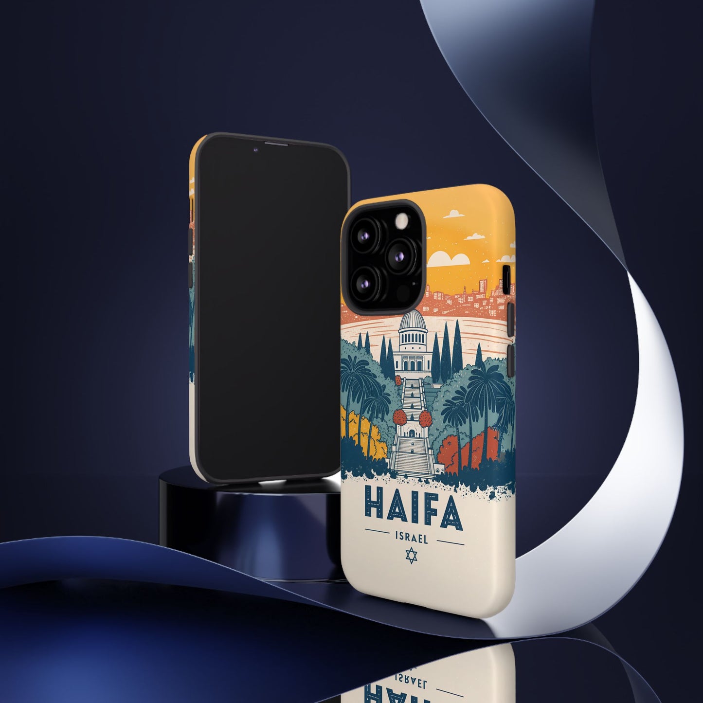 Haifa – Retro Hage og Skyline Mobildeksel