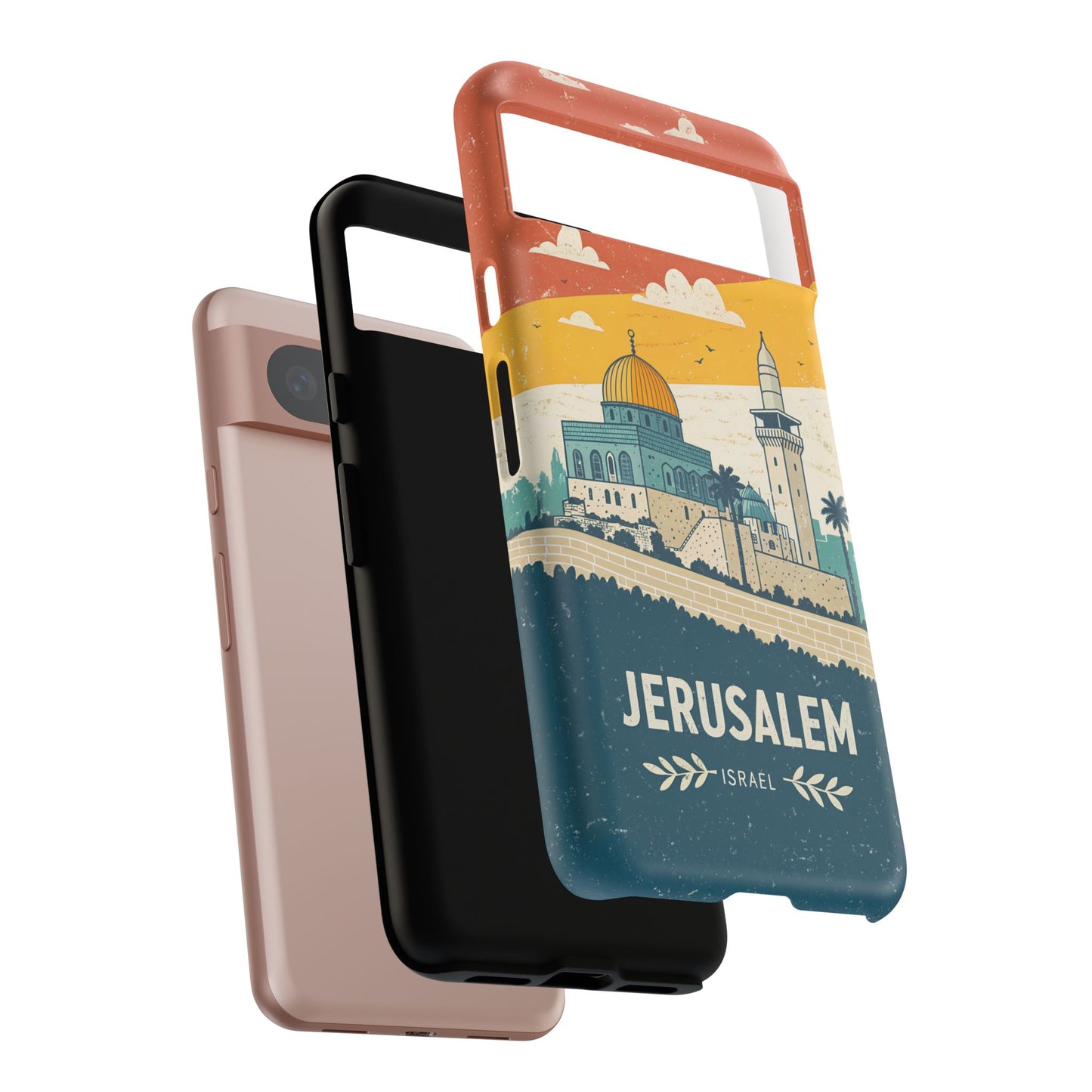 Jerusalem Retro Skyline – Israel Mobildeksel