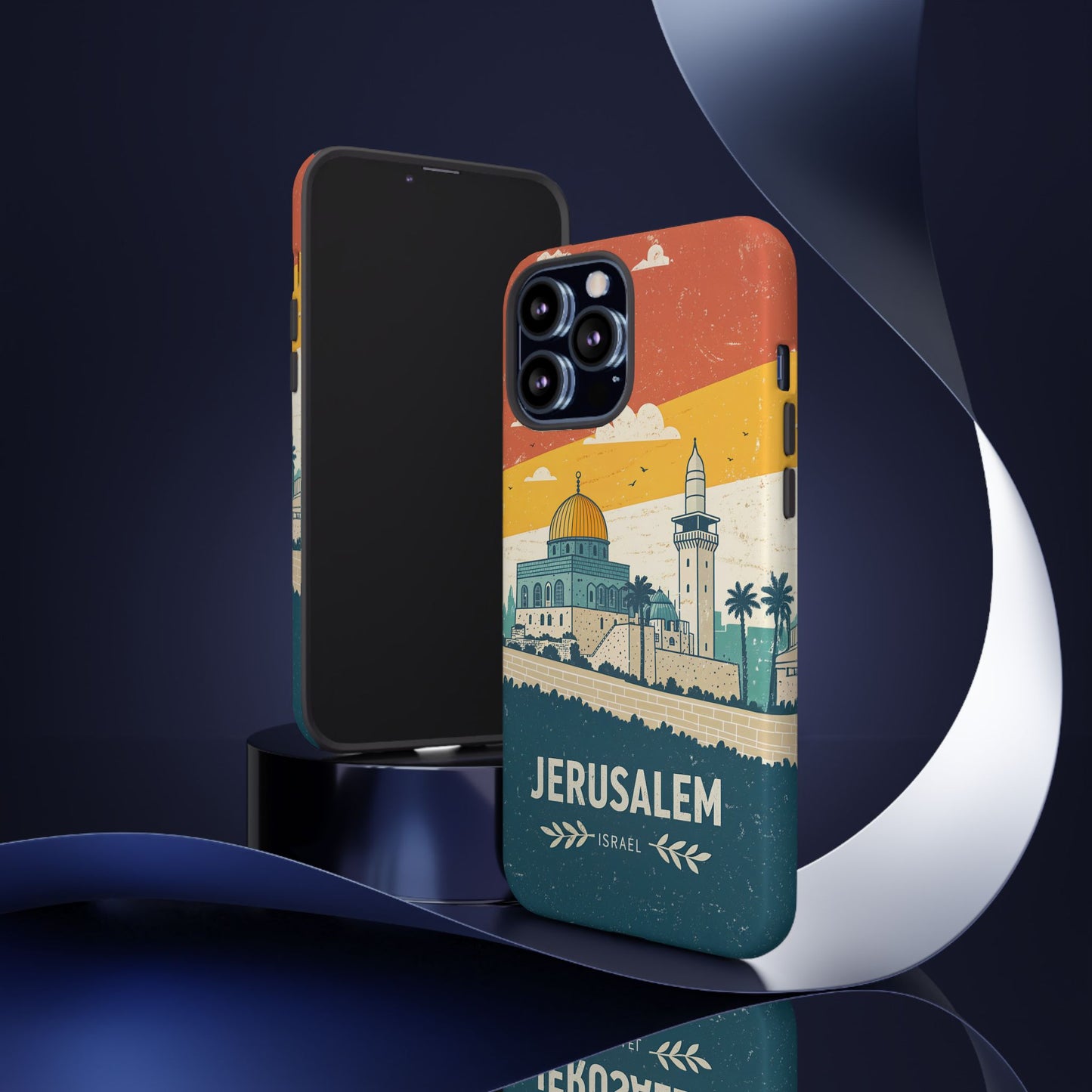 Jerusalem Retro Skyline – Israel Mobildeksel