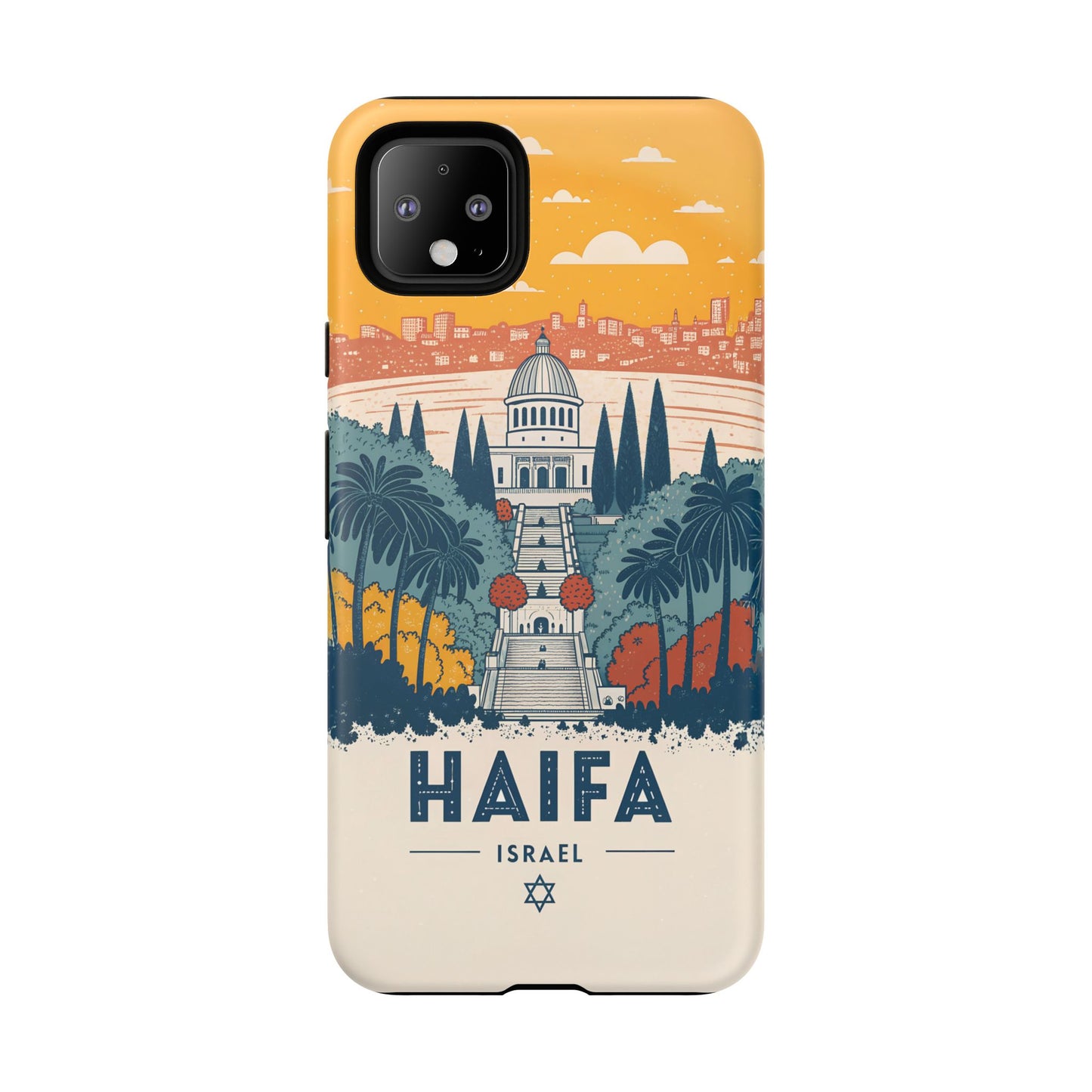Haifa – Retro Hage og Skyline Mobildeksel