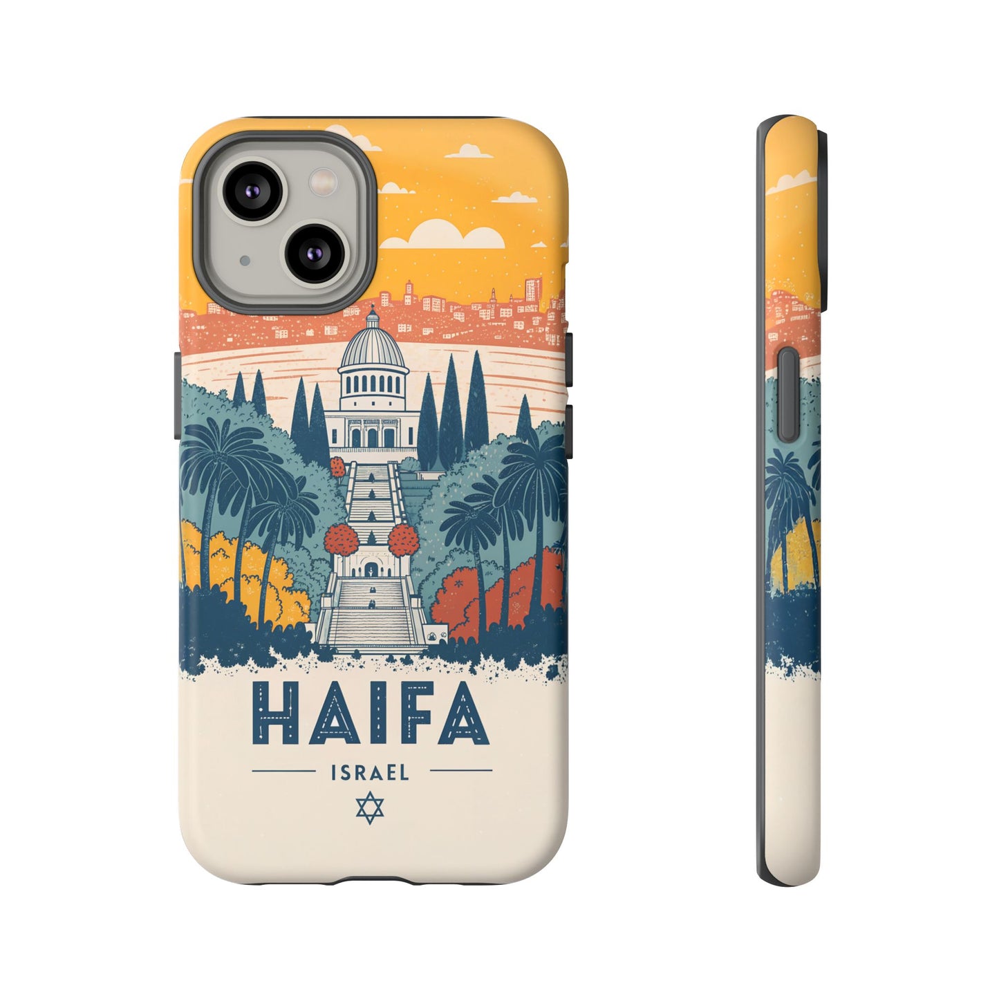 Haifa – Retro Hage og Skyline Mobildeksel