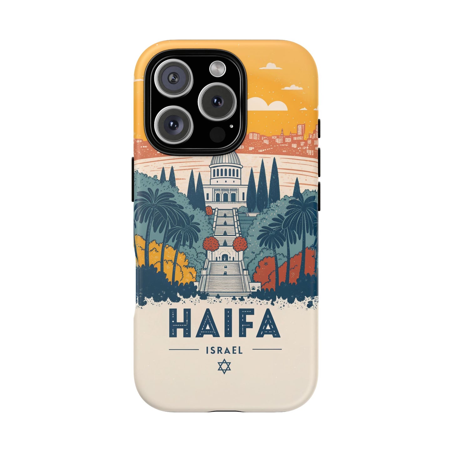 Haifa – Retro Hage og Skyline Mobildeksel