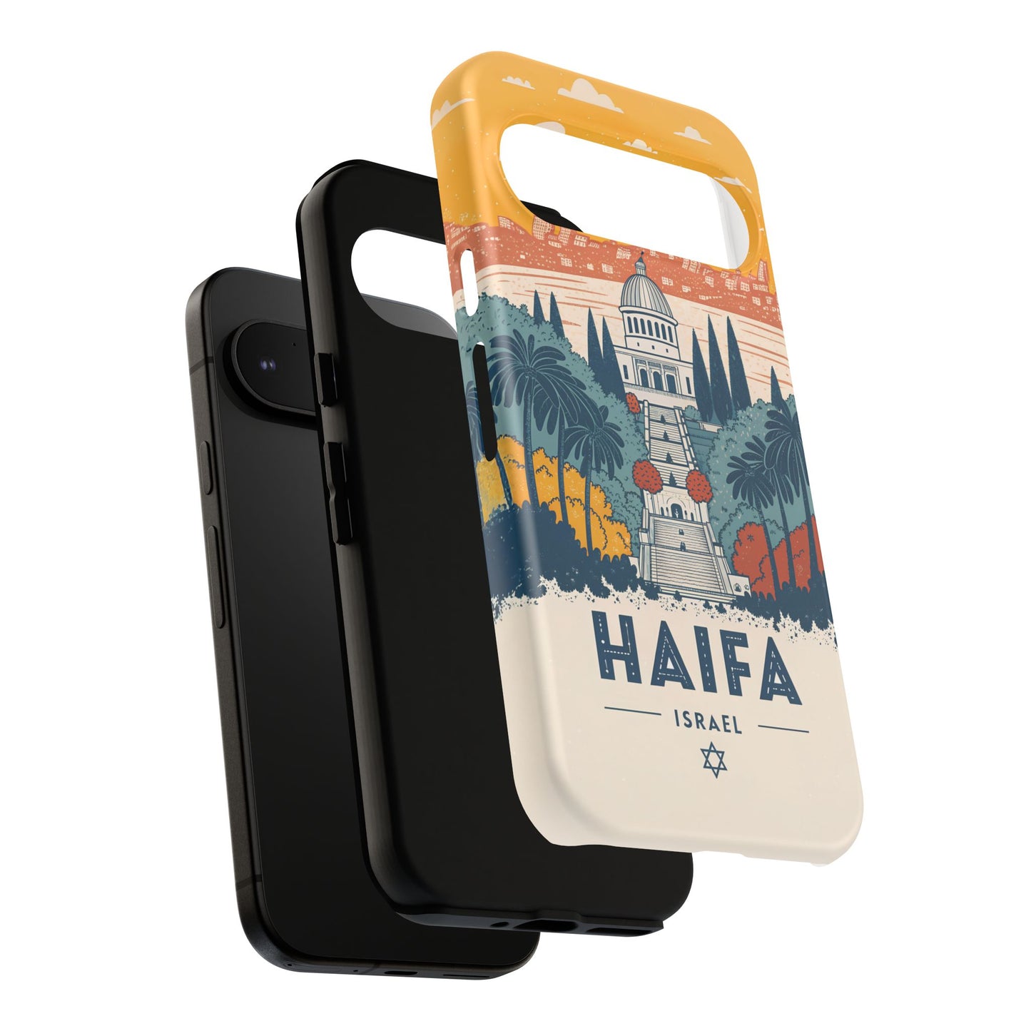 Haifa – Retro Hage og Skyline Mobildeksel
