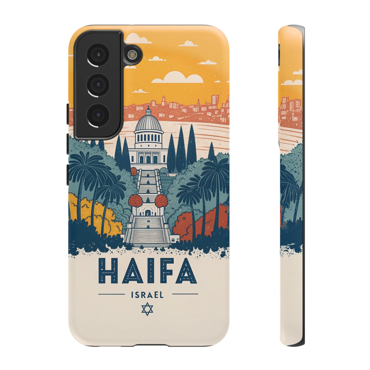 Haifa – Retro Hage og Skyline Mobildeksel