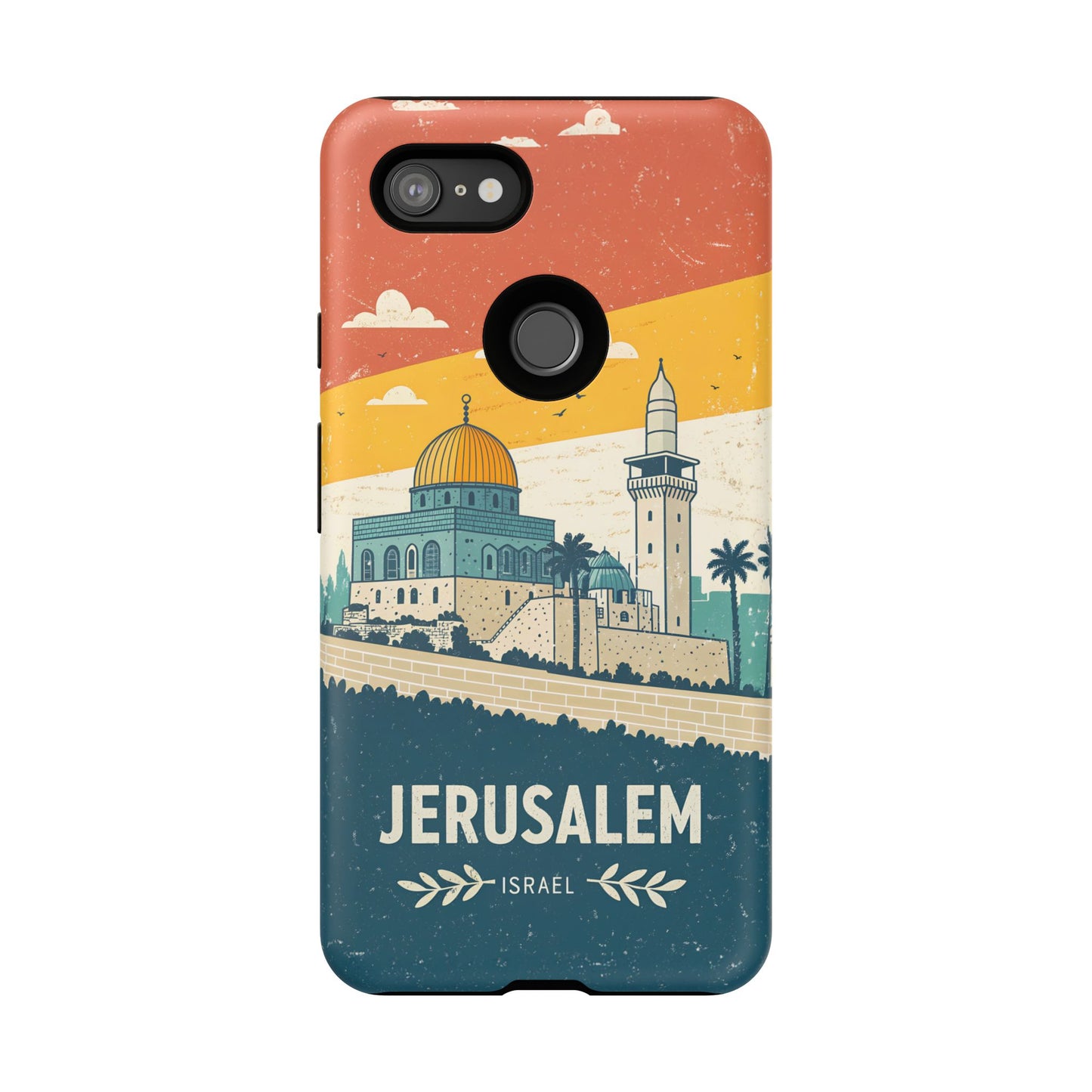 Jerusalem Retro Skyline – Israel Mobildeksel