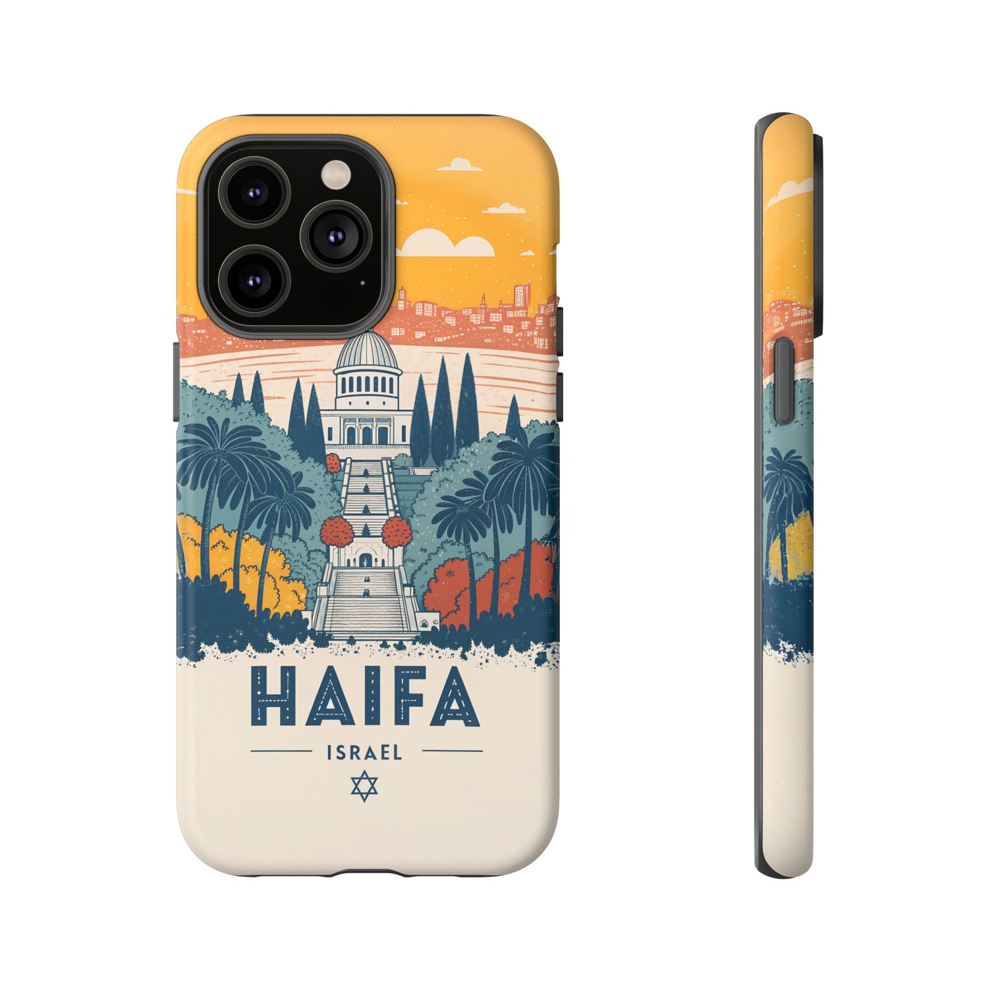 Haifa – Retro Hage og Skyline Mobildeksel