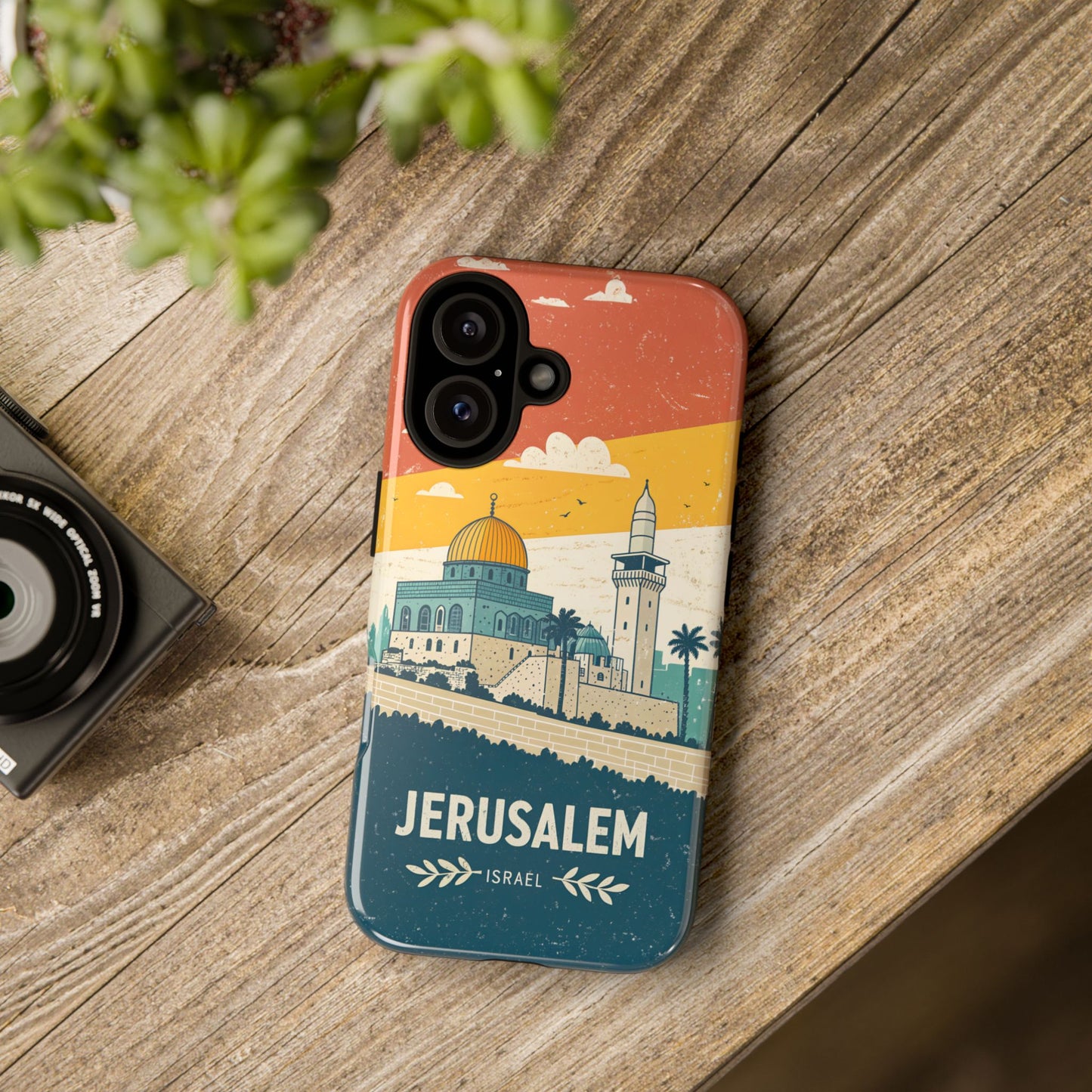 Jerusalem Retro Skyline – Israel Mobildeksel