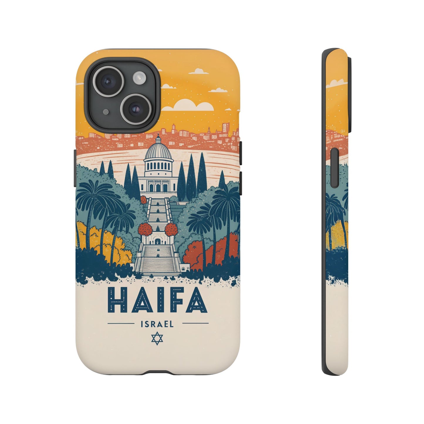 Haifa – Retro Hage og Skyline Mobildeksel