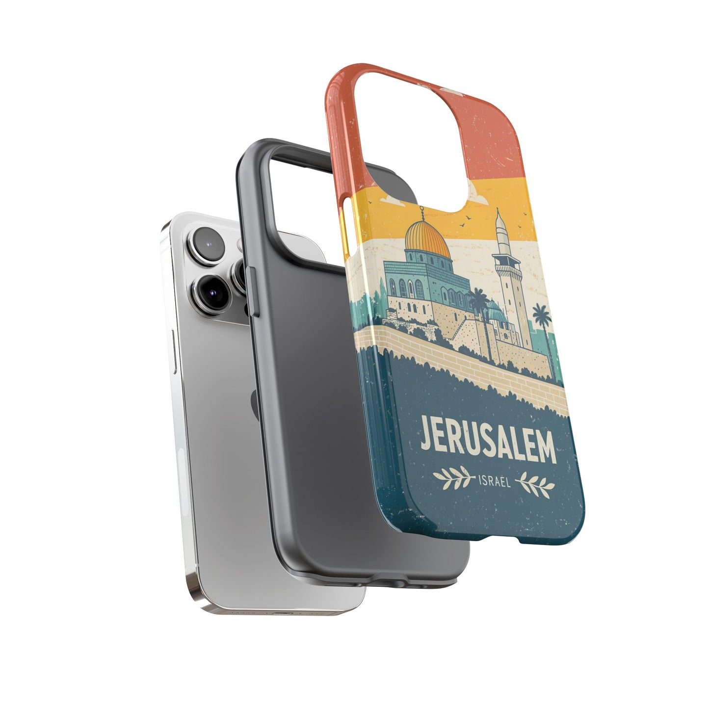 Jerusalem Retro Skyline – Israel Mobildeksel