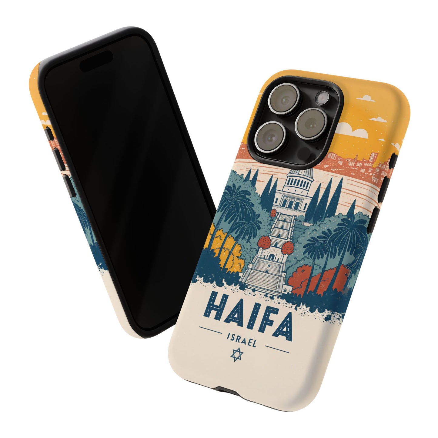 Haifa – Retro Hage og Skyline Mobildeksel