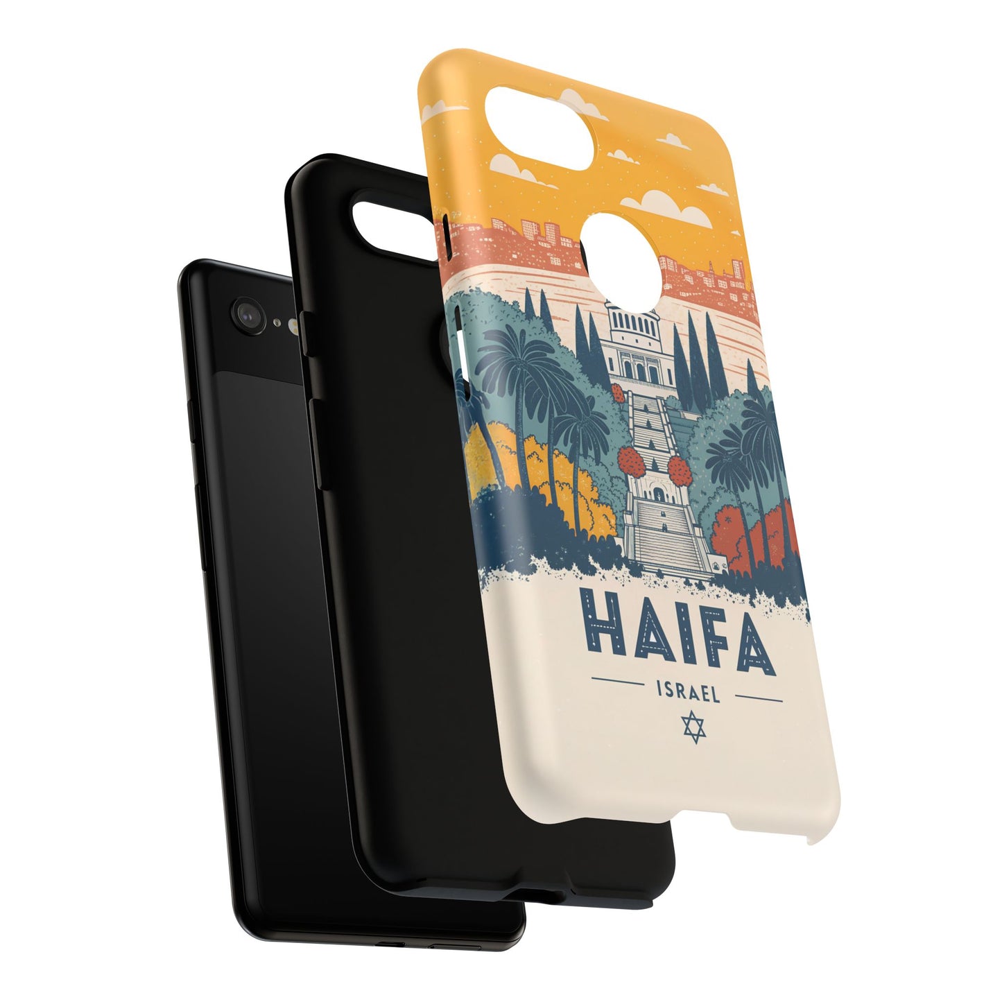Haifa – Retro Hage og Skyline Mobildeksel
