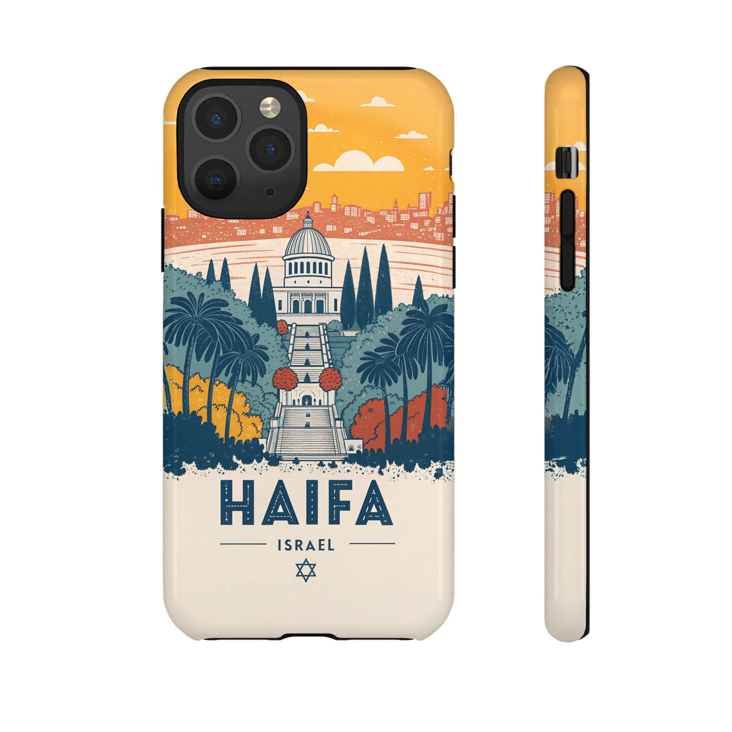 Haifa – Retro Hage og Skyline Mobildeksel