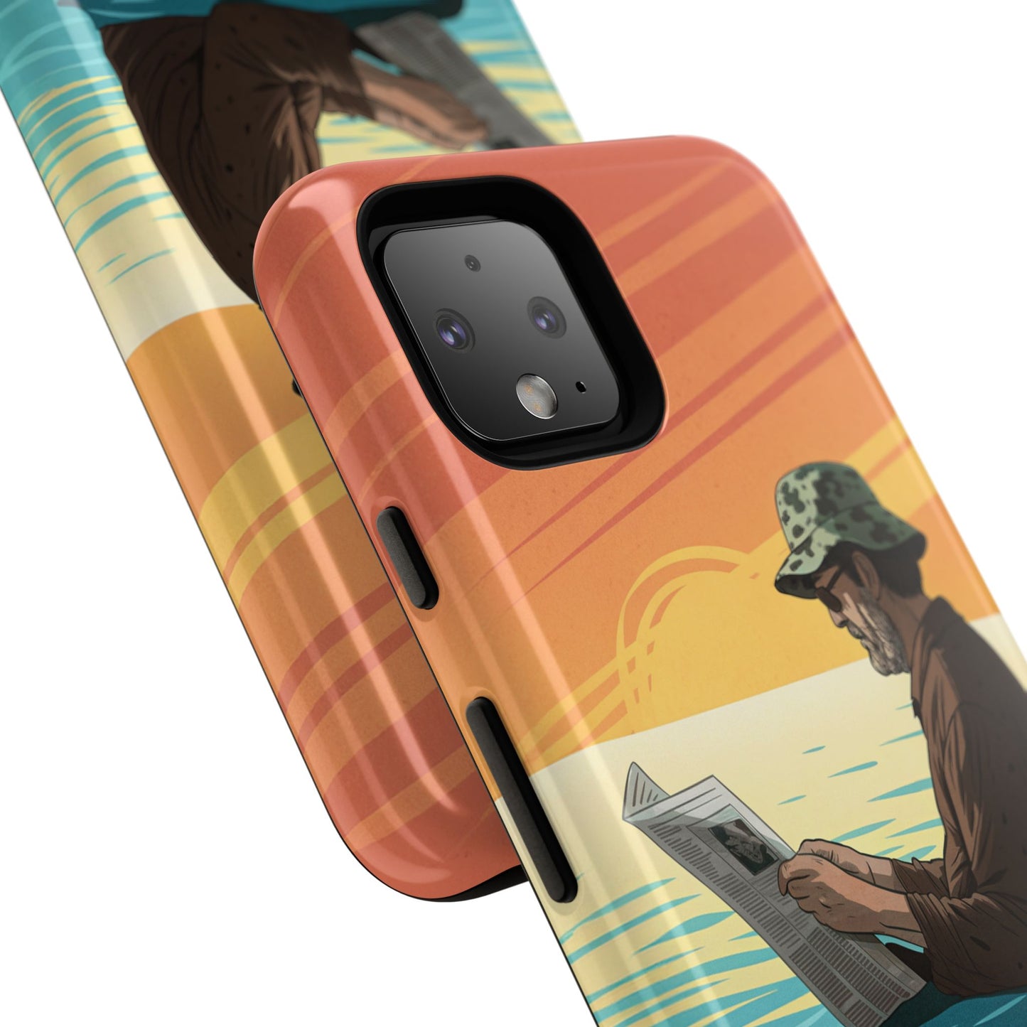 Dødehavet – Solnedgang og Flytende Mann Mobildeksel