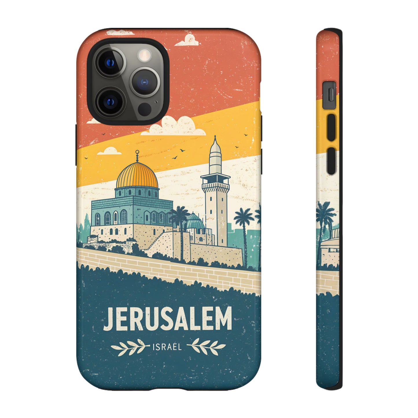 Jerusalem Retro Skyline – Israel Mobildeksel