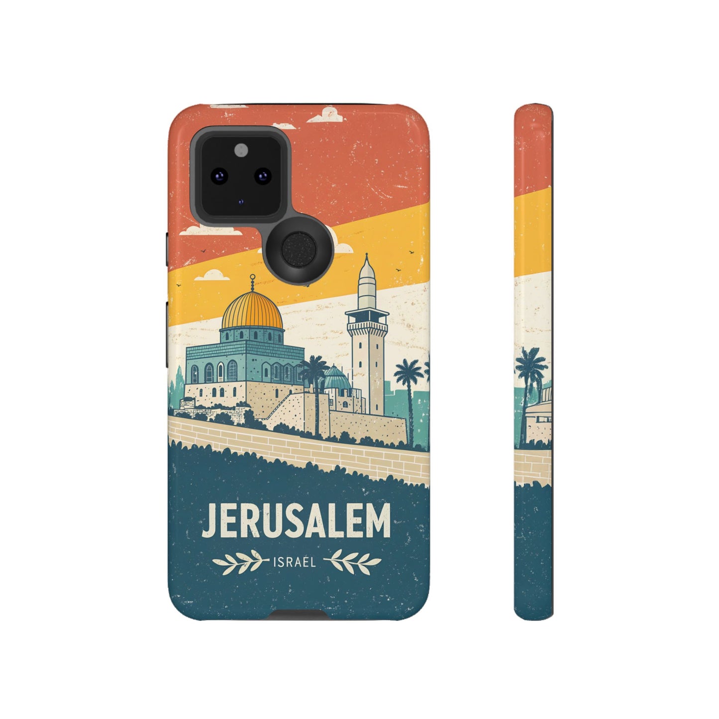 Jerusalem Retro Skyline – Israel Mobildeksel
