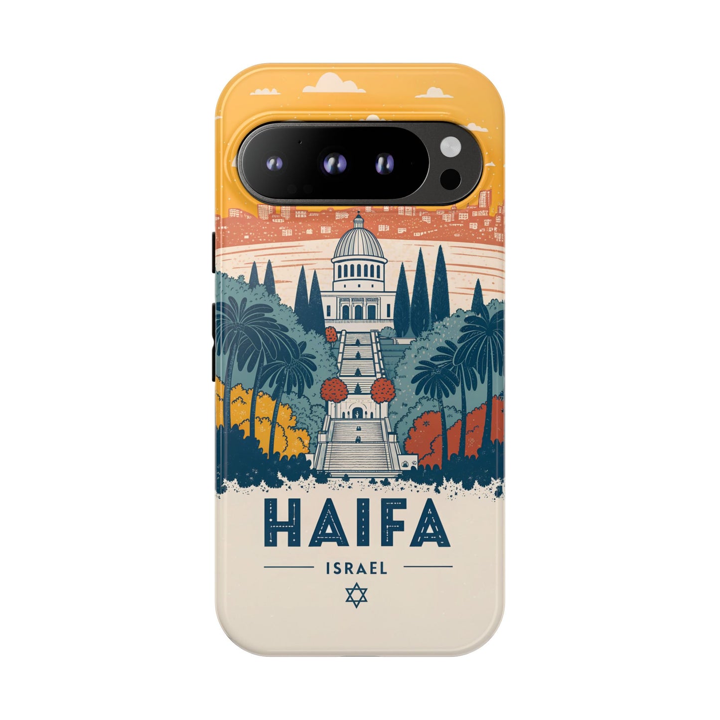 Haifa – Retro Hage og Skyline Mobildeksel