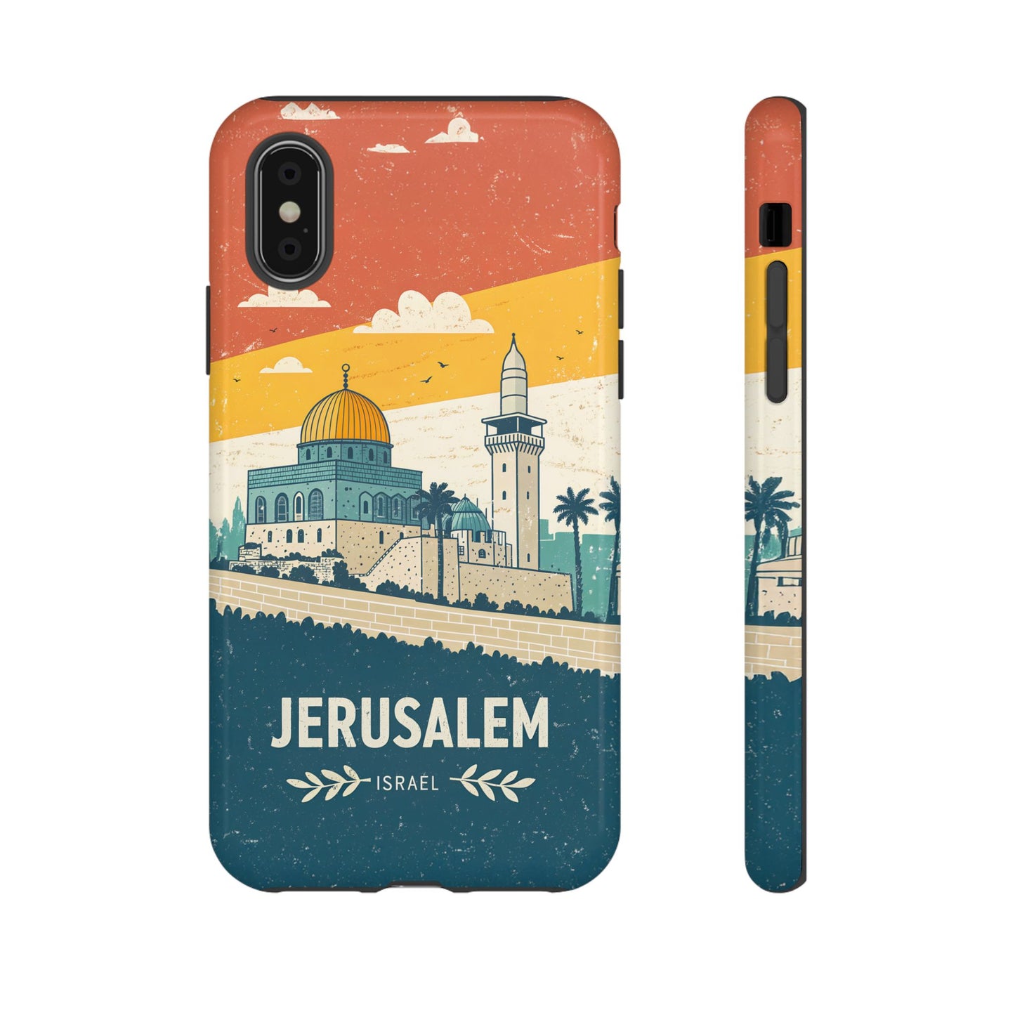 Jerusalem Retro Skyline – Israel Mobildeksel