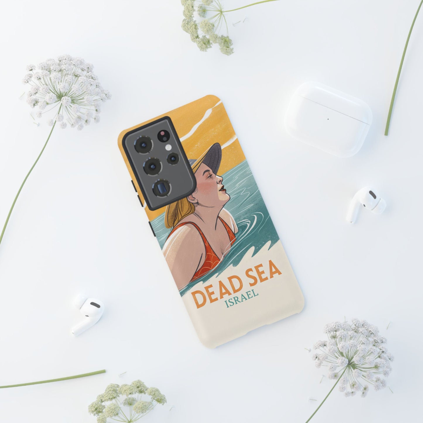 Dødehavet – Retro Badende Dame Mobildeksel