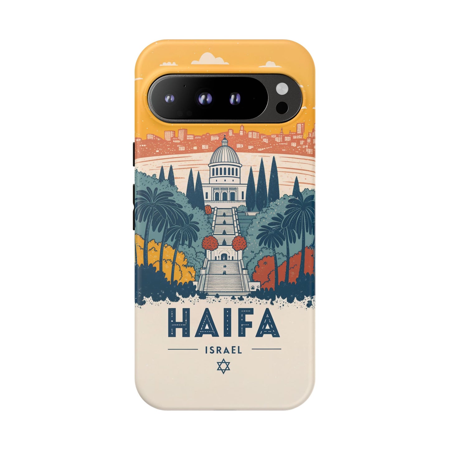 Haifa – Retro Hage og Skyline Mobildeksel