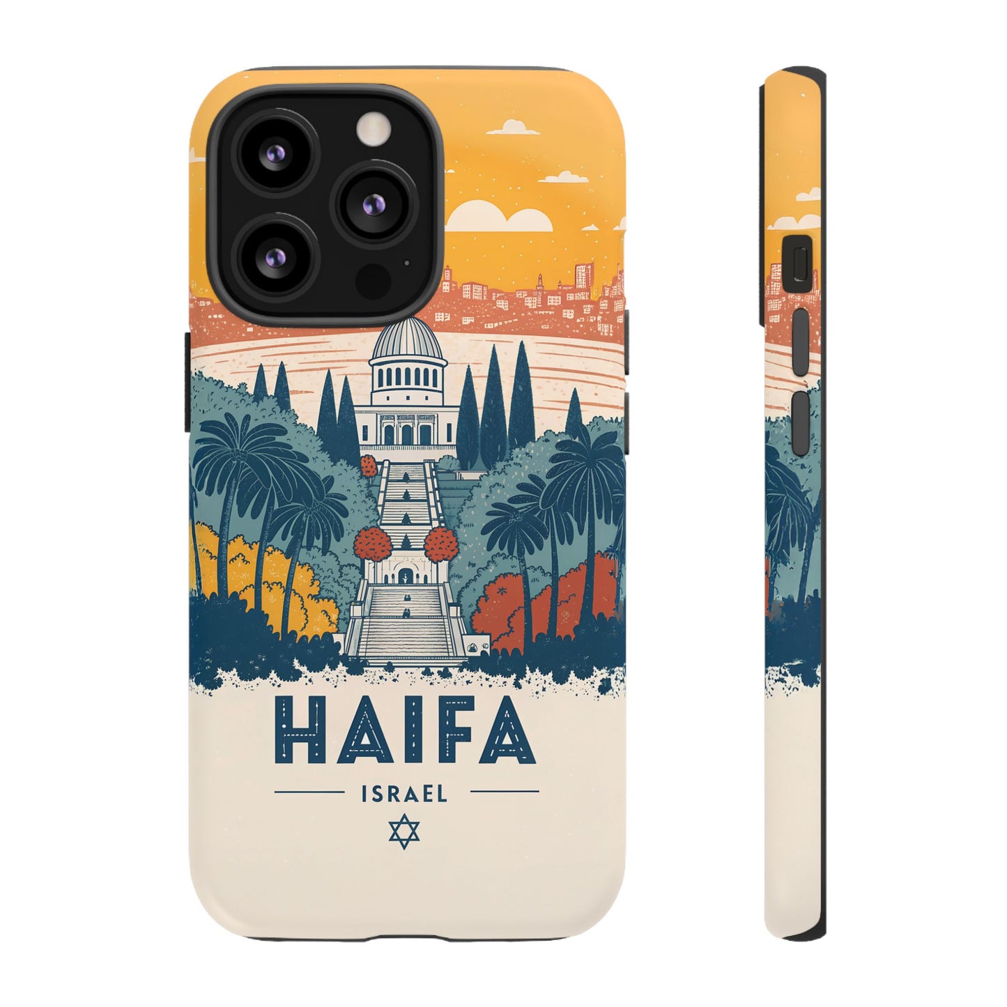 Haifa – Retro Hage og Skyline Mobildeksel