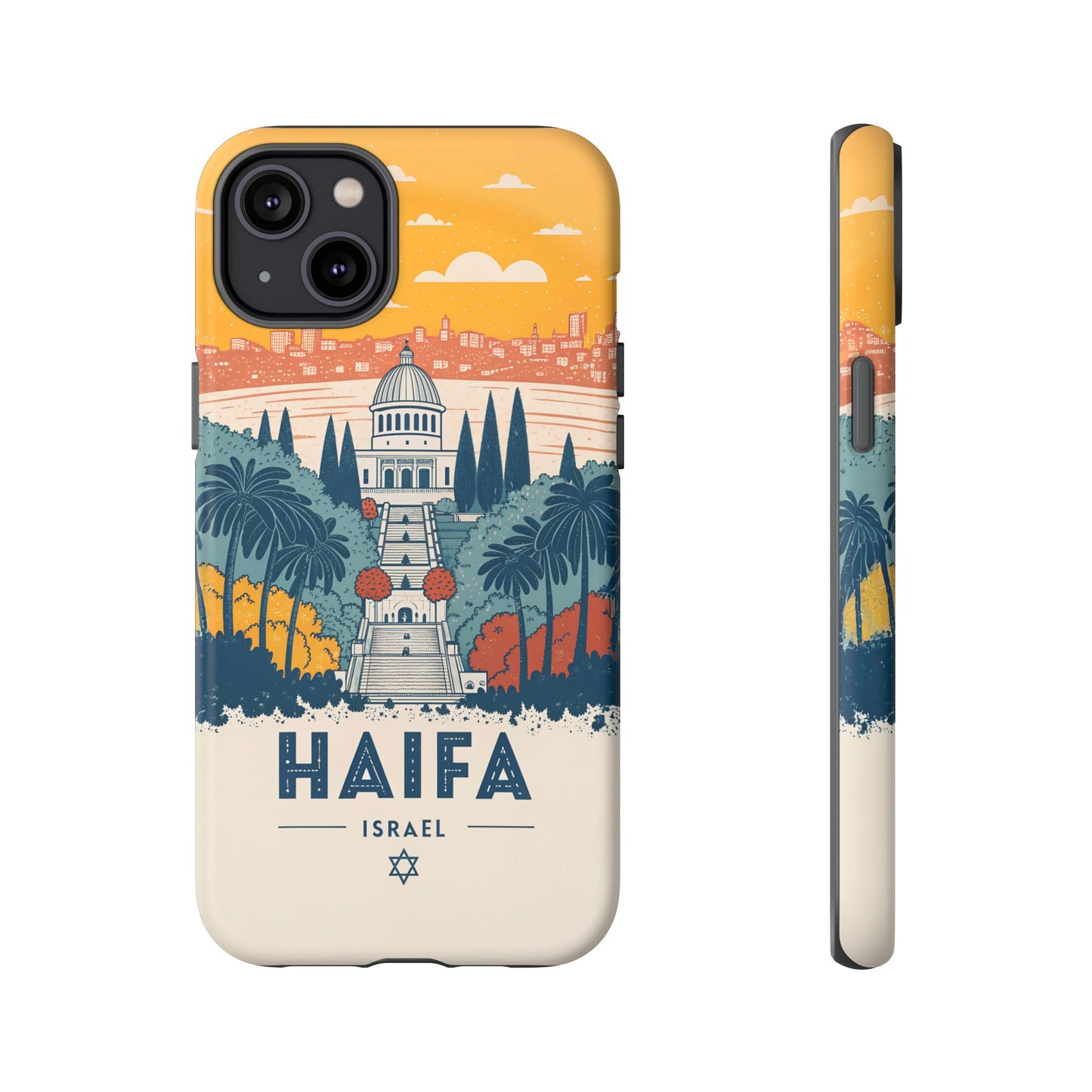 Haifa – Retro Hage og Skyline Mobildeksel