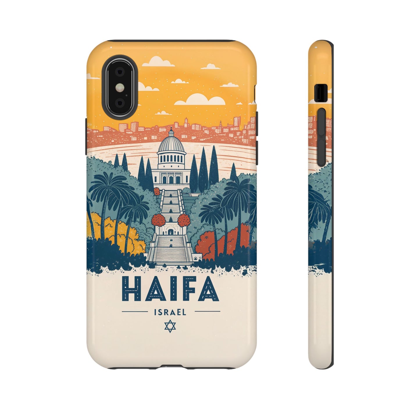 Haifa – Retro Hage og Skyline Mobildeksel