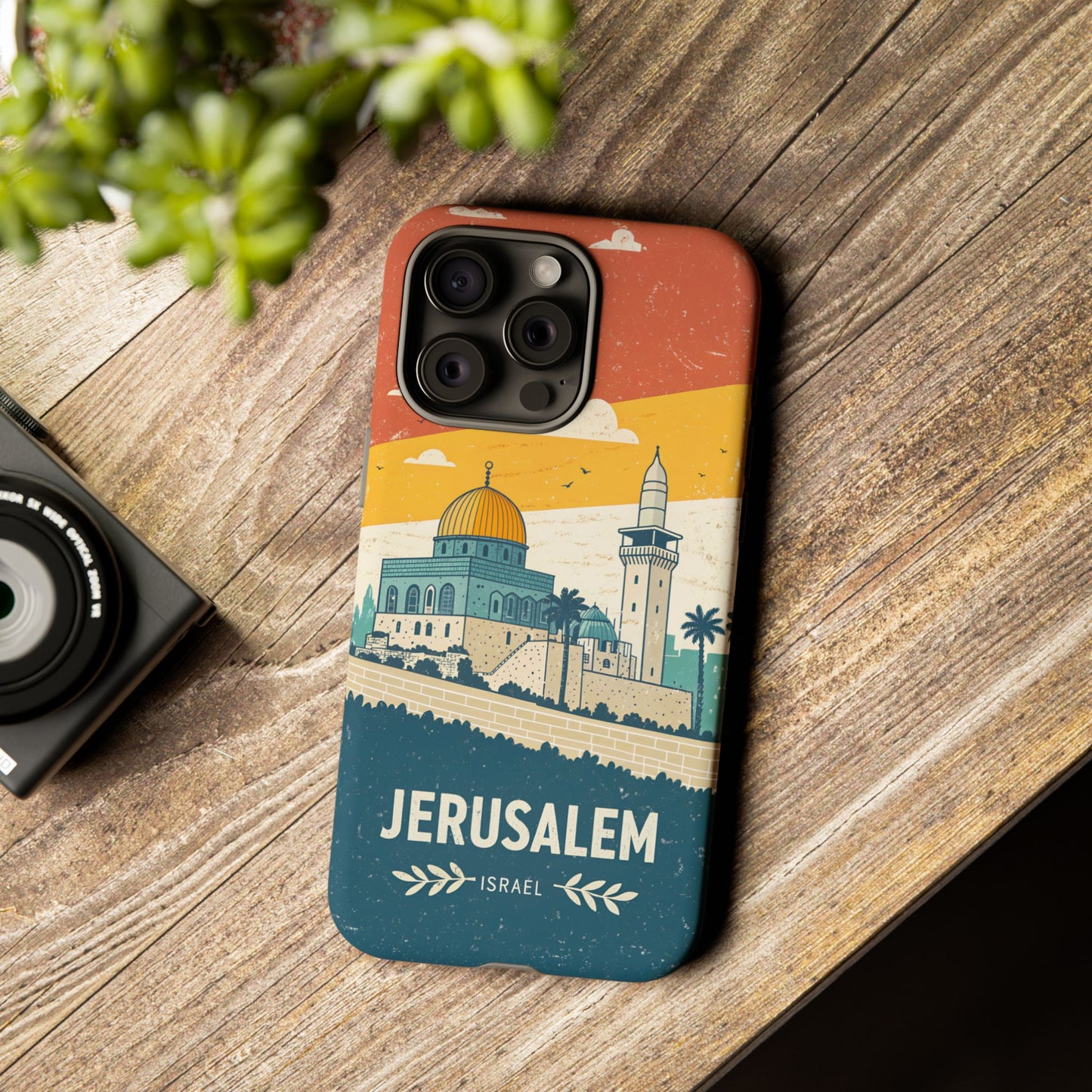 Jerusalem Retro Skyline – Israel Mobildeksel