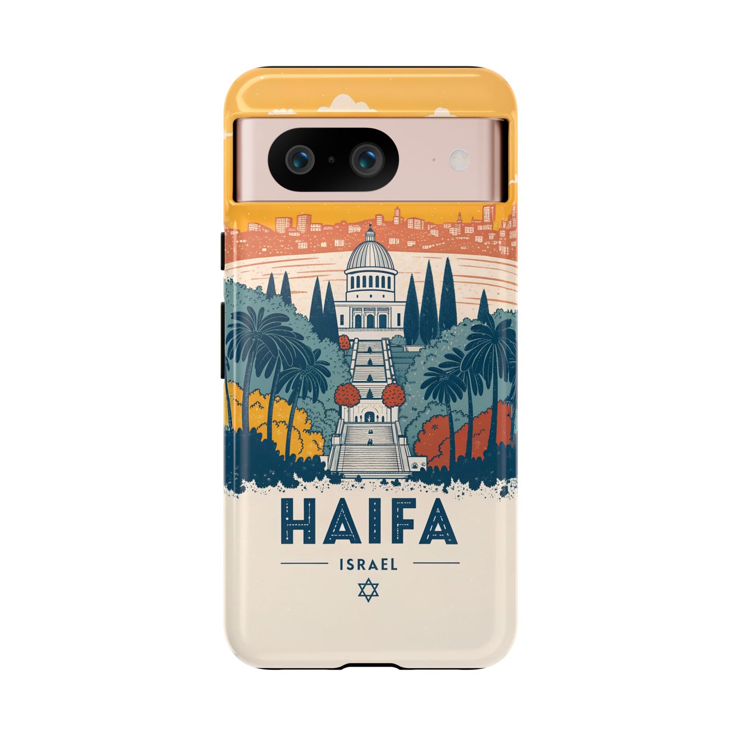 Haifa – Retro Hage og Skyline Mobildeksel
