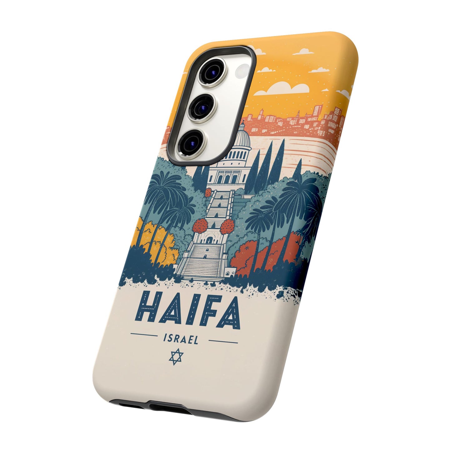 Haifa – Retro Hage og Skyline Mobildeksel