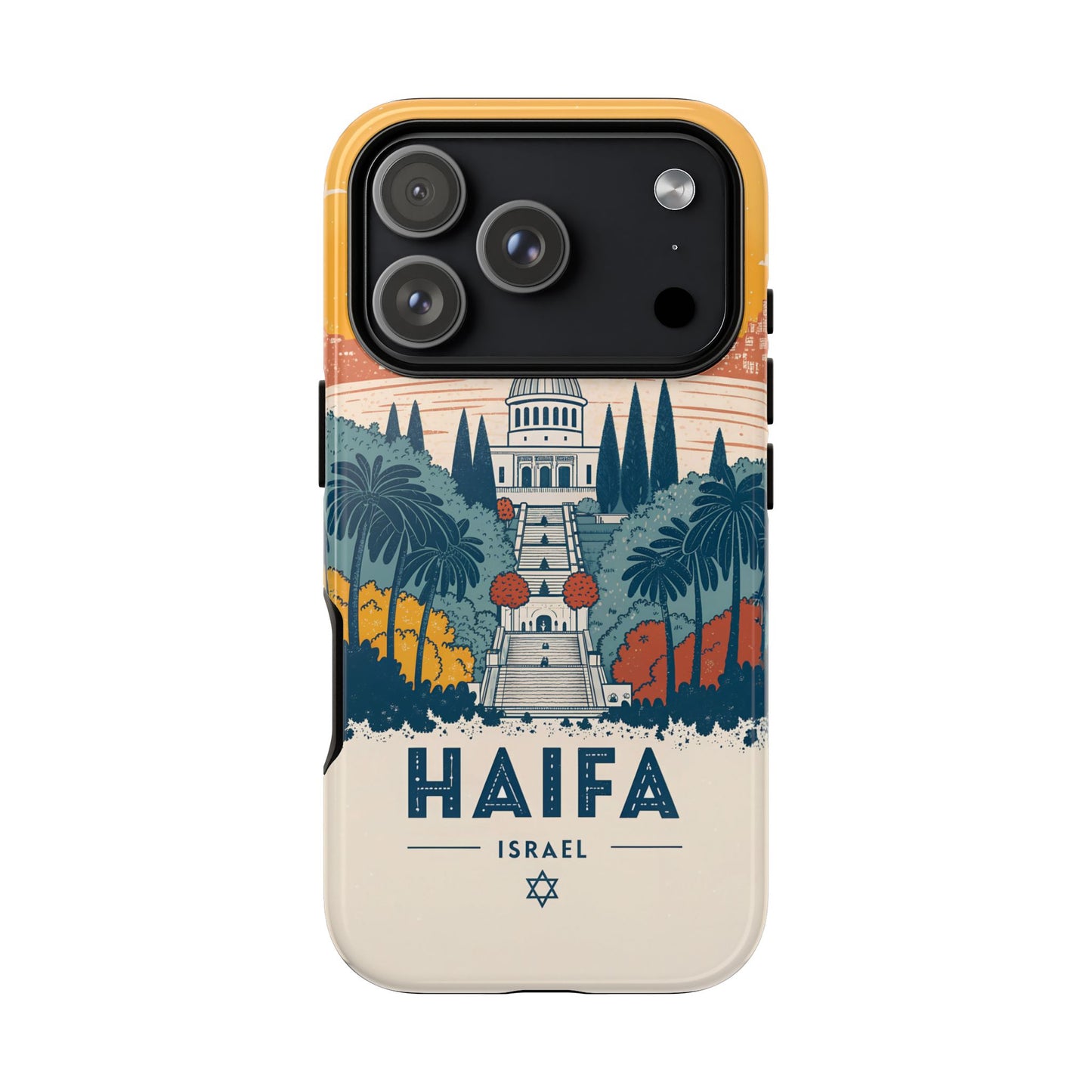 Haifa – Retro Hage og Skyline Mobildeksel
