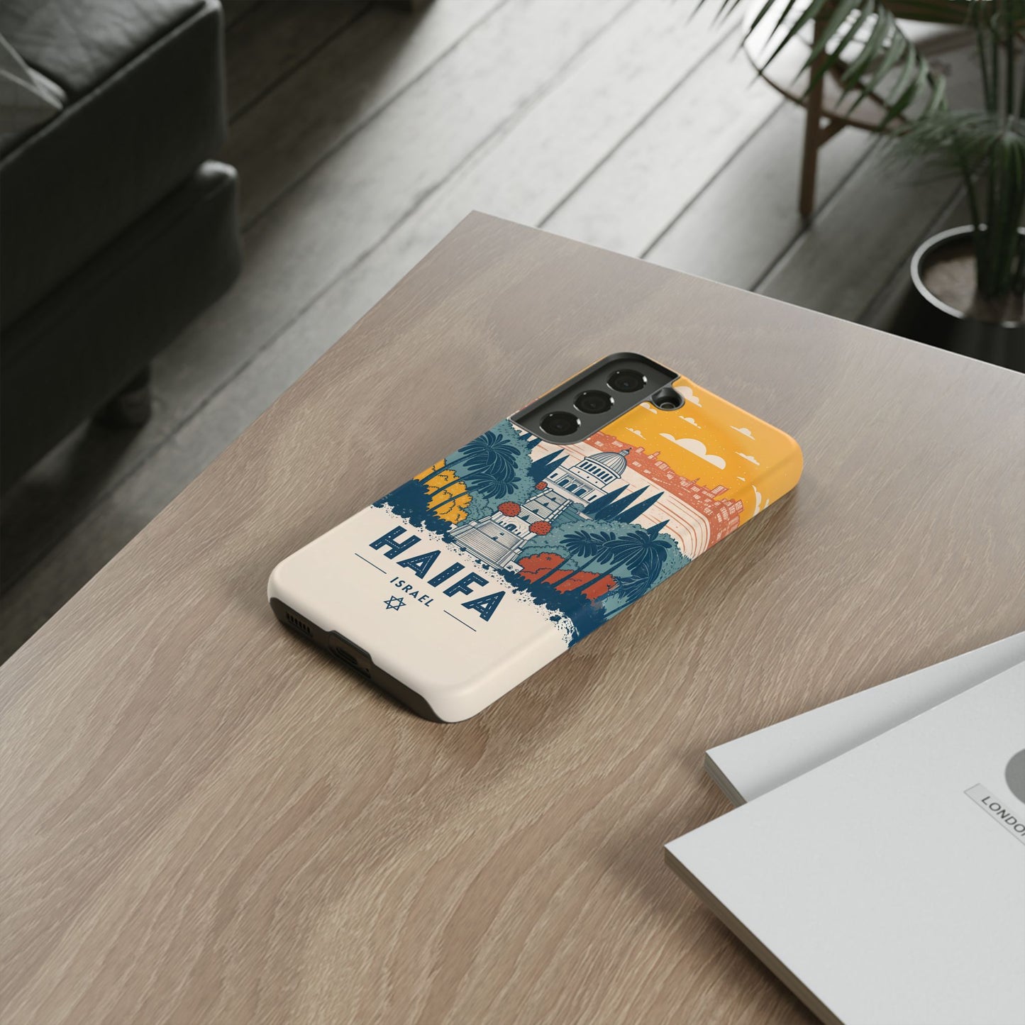 Haifa – Retro Hage og Skyline Mobildeksel