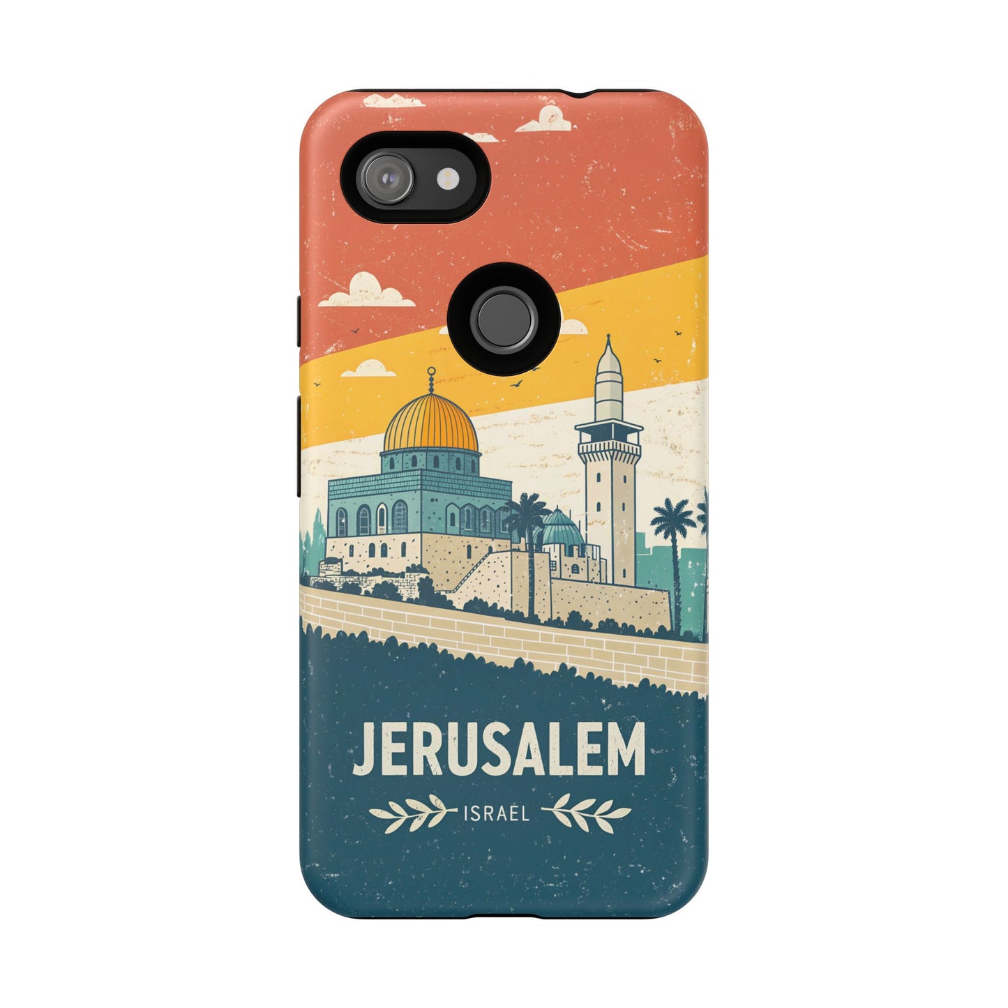 Jerusalem Retro Skyline – Israel Mobildeksel