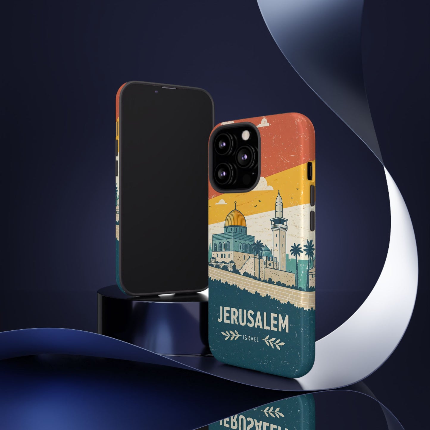 Jerusalem Retro Skyline – Israel Mobildeksel