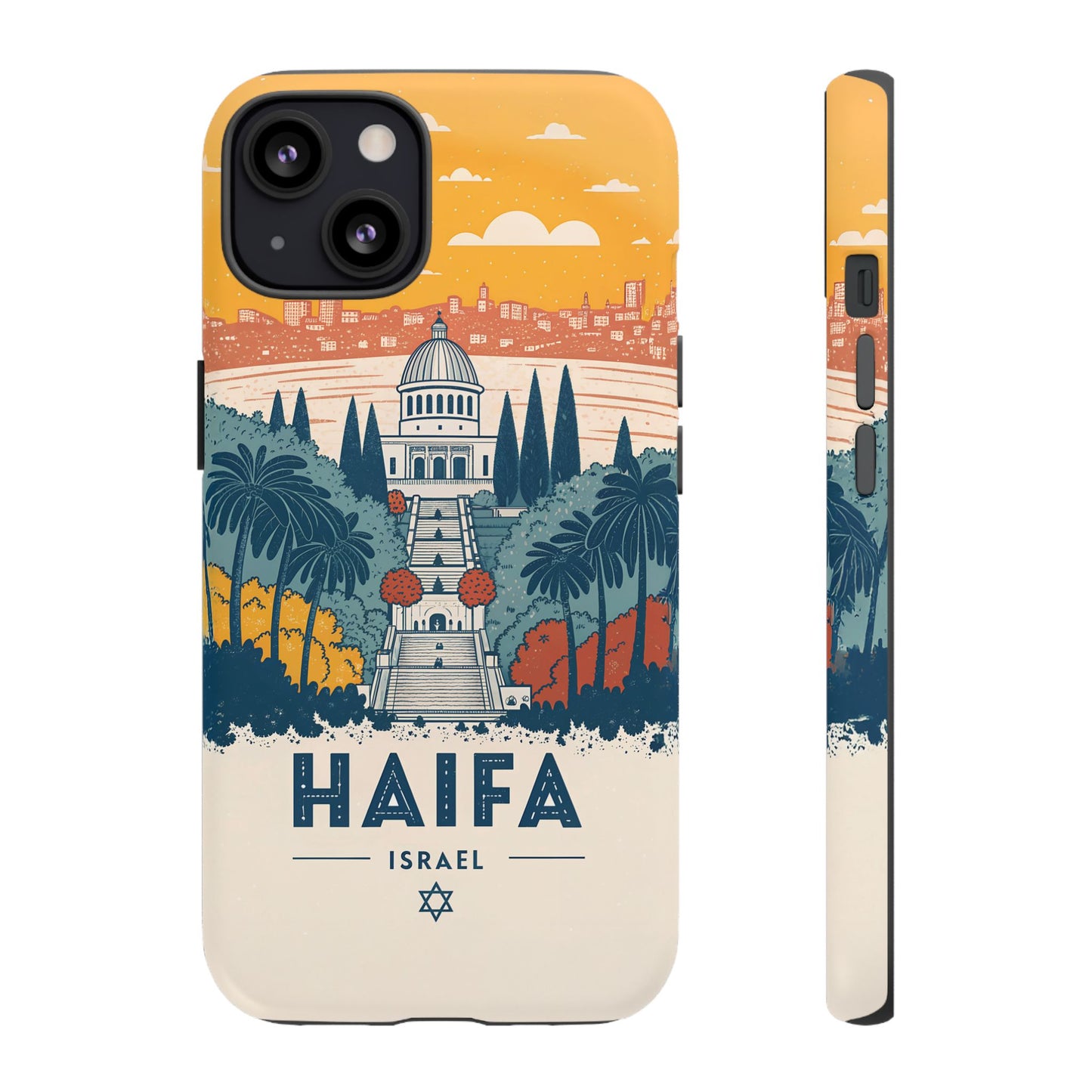 Haifa – Retro Hage og Skyline Mobildeksel