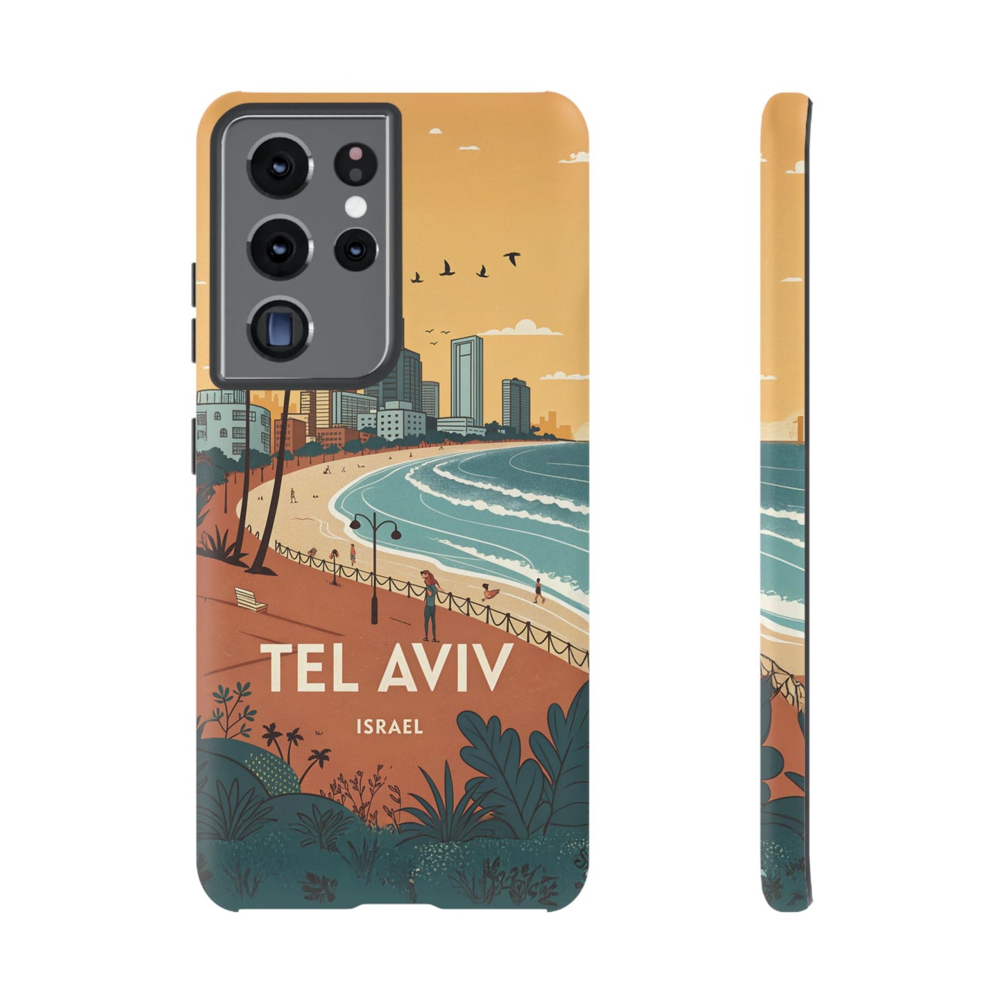 Tel Aviv Retro Strandlinje – Mobildeksel