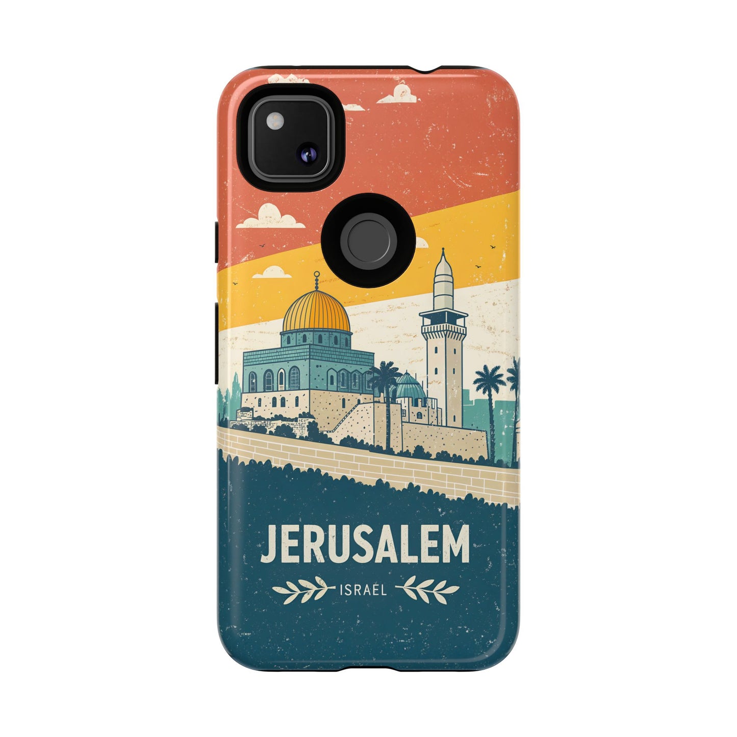 Jerusalem Retro Skyline – Israel Mobildeksel