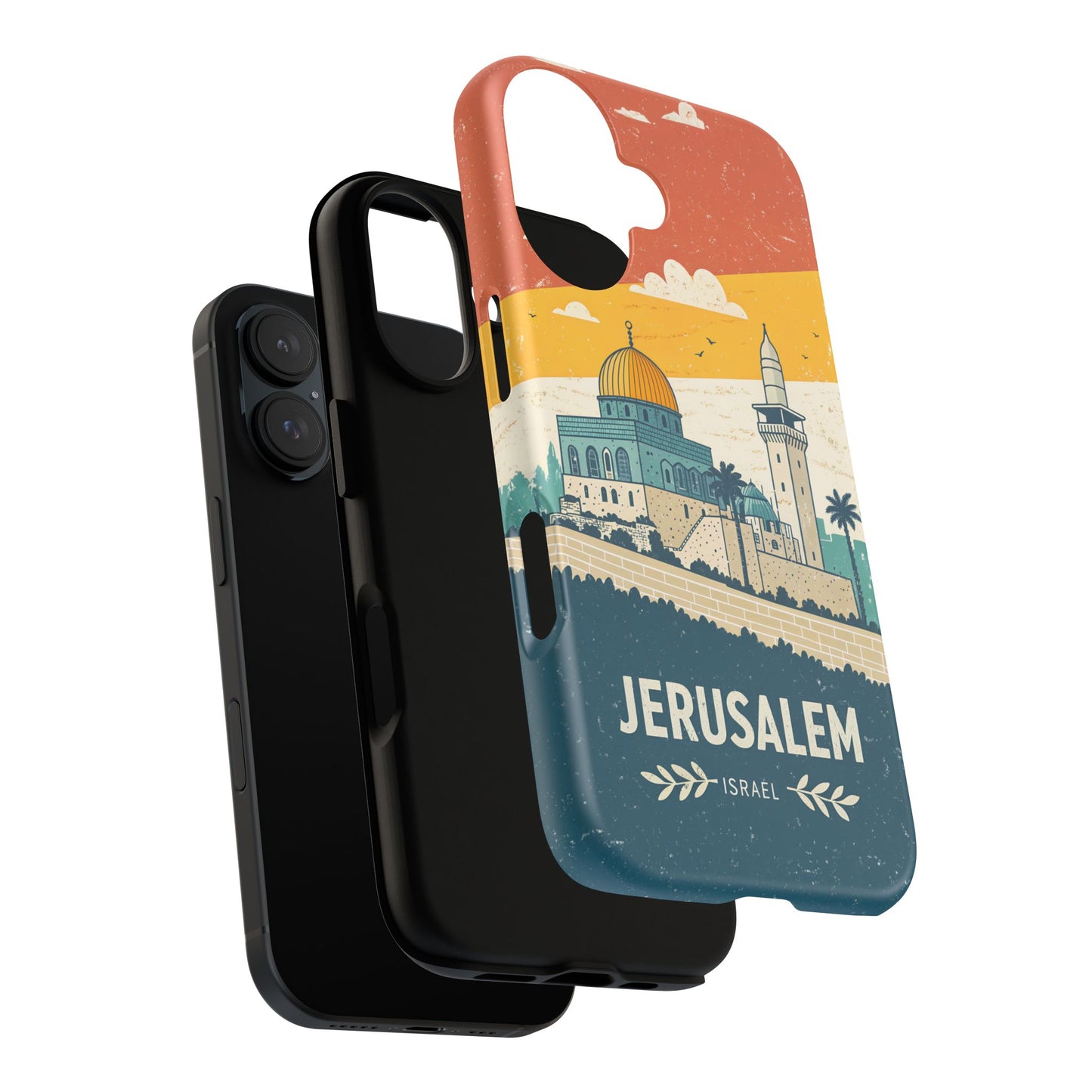 Jerusalem Retro Skyline – Israel Mobildeksel