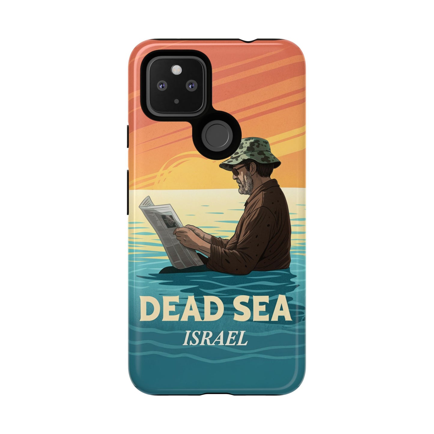Dødehavet – Solnedgang og Flytende Mann Mobildeksel