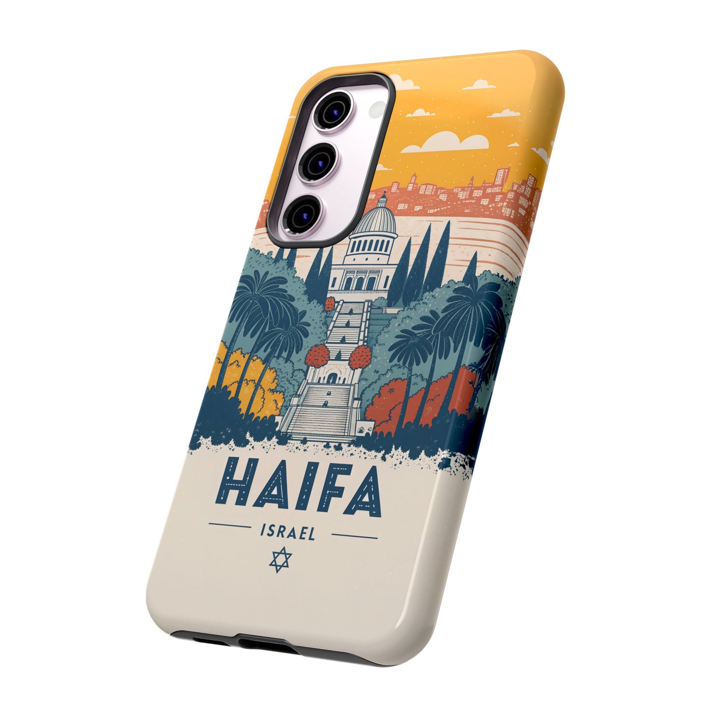 Haifa – Retro Hage og Skyline Mobildeksel